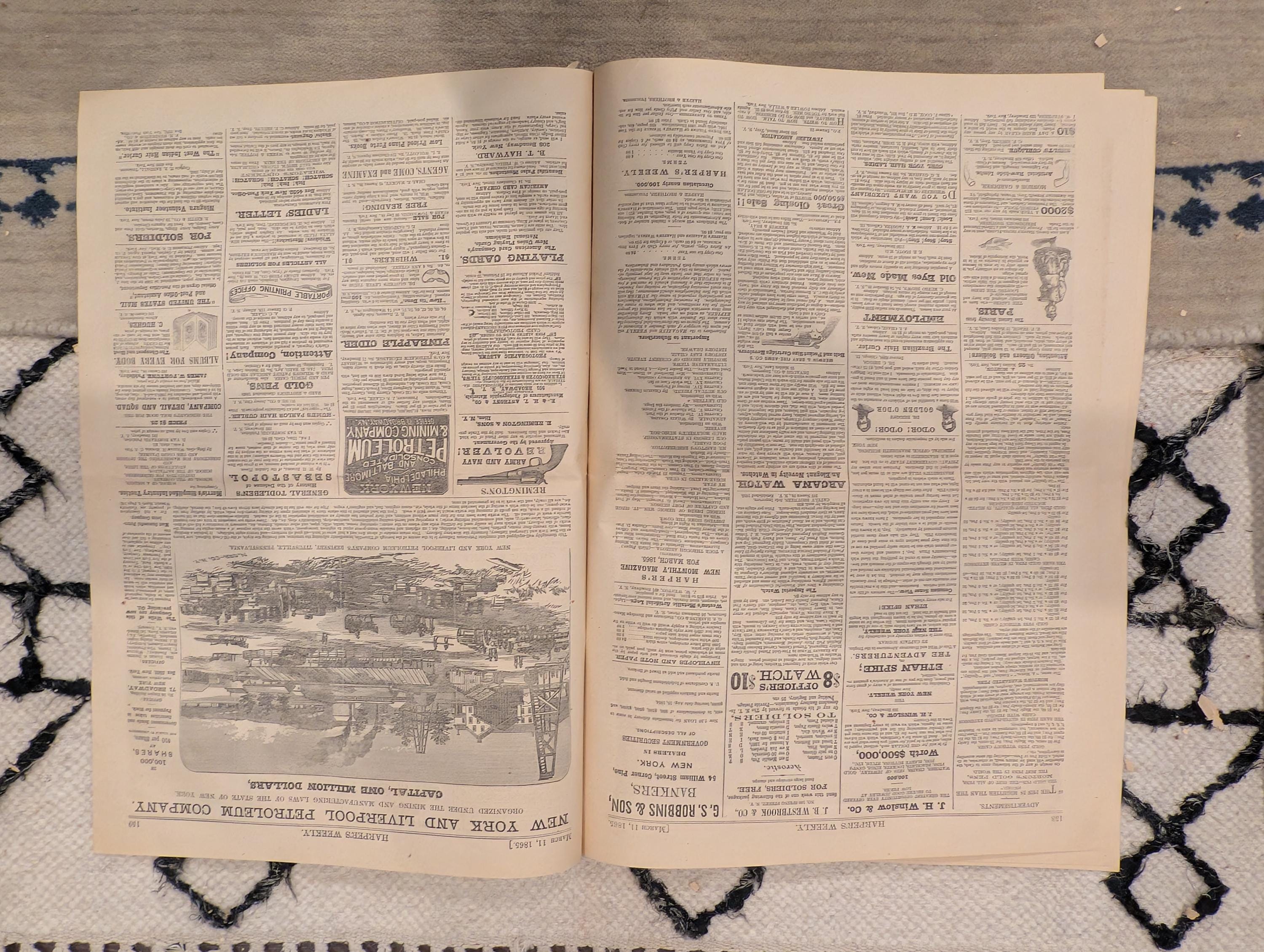1865 Harper's Ferry Petersburg Harper's Weekly March 11 Atlantic Cable