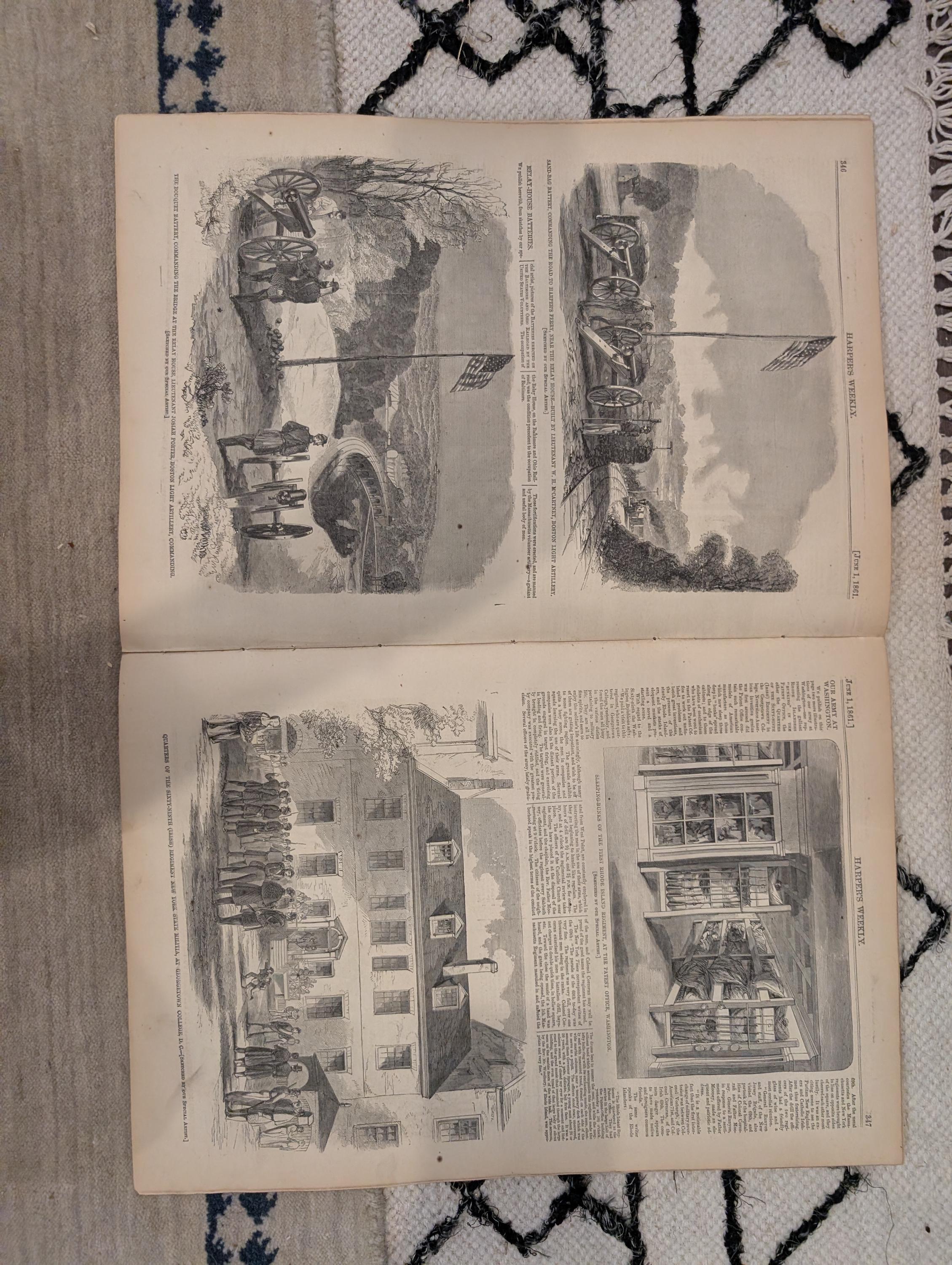 1861 Military Occupation Baltimore Harper's Weekly June 01 Jefferson Davis