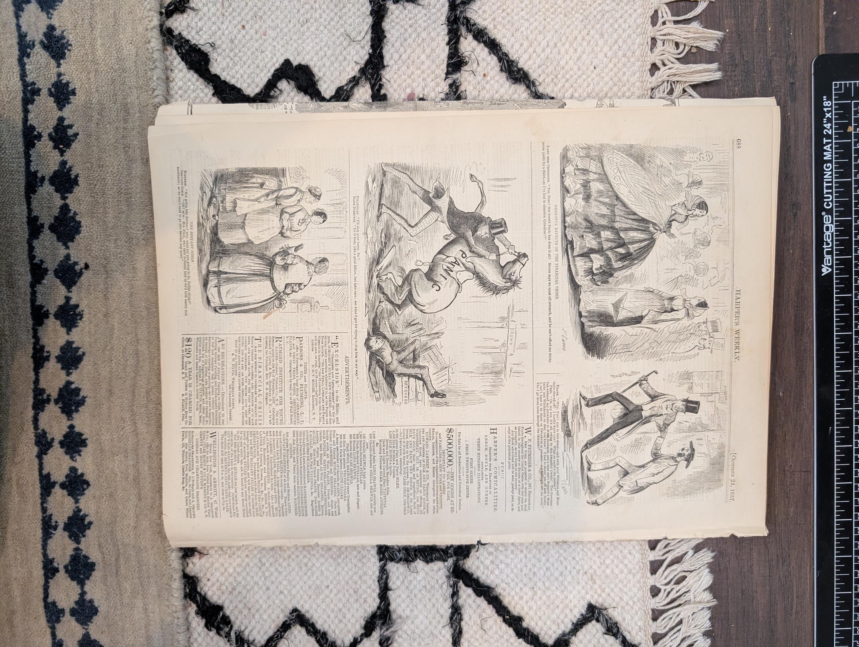 1857 George Washington Harper's Weekly October 24 Paul Morphy India Map