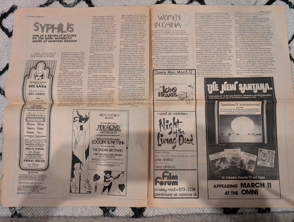 Vintage Underground Newspaper – The Great Speckled Bird – March 12, 1973 – International Women’s Day, UFW, Labor & Protest History