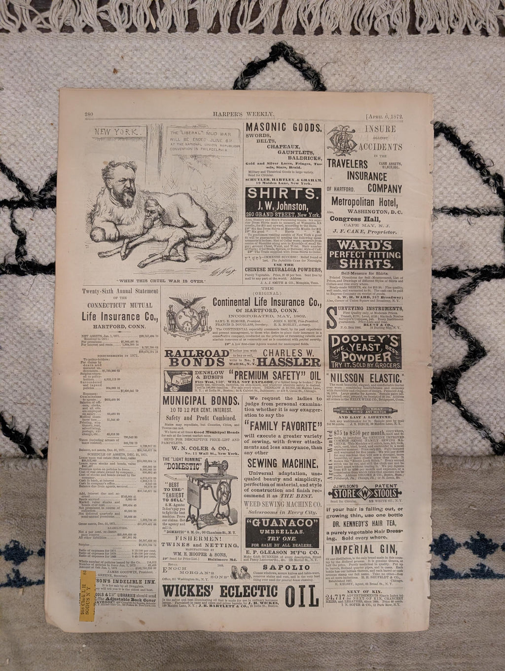 1872 April Fools Day Harper's Weekly April 06 Nast Supreme Court