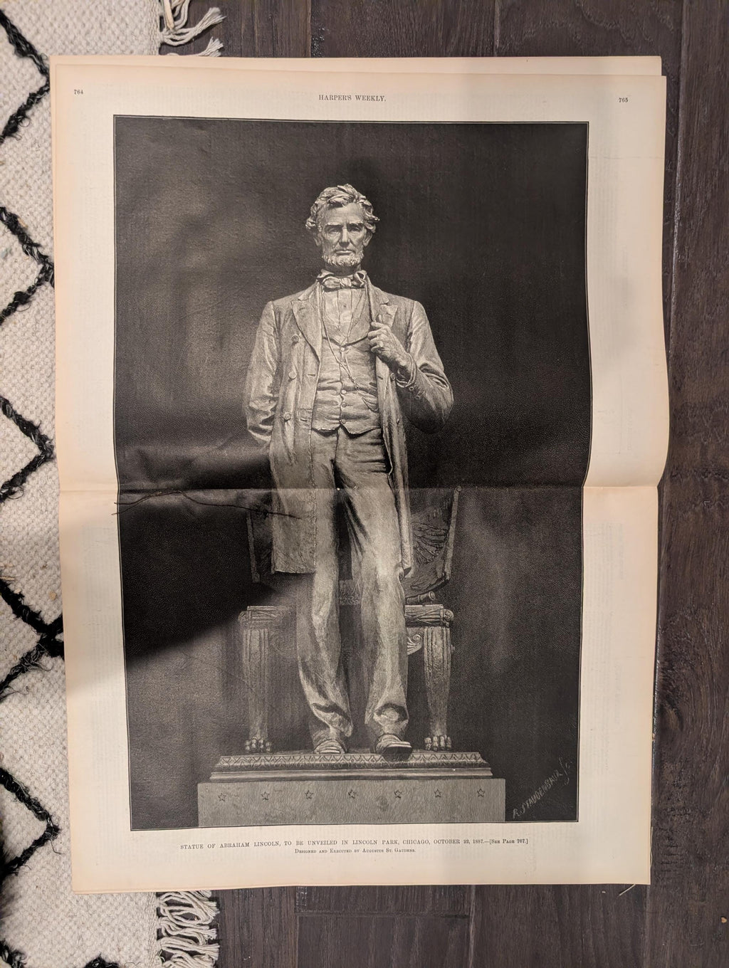 Harper’s Weekly October 22, 1887 – Lincoln Statue, Cycling, Presidential Tour, Yacht Club Cup
