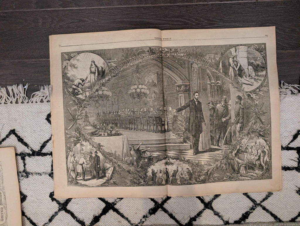 1864 Union Christmas Dinner Harper's Weekly December 31 Abraham Lincoln