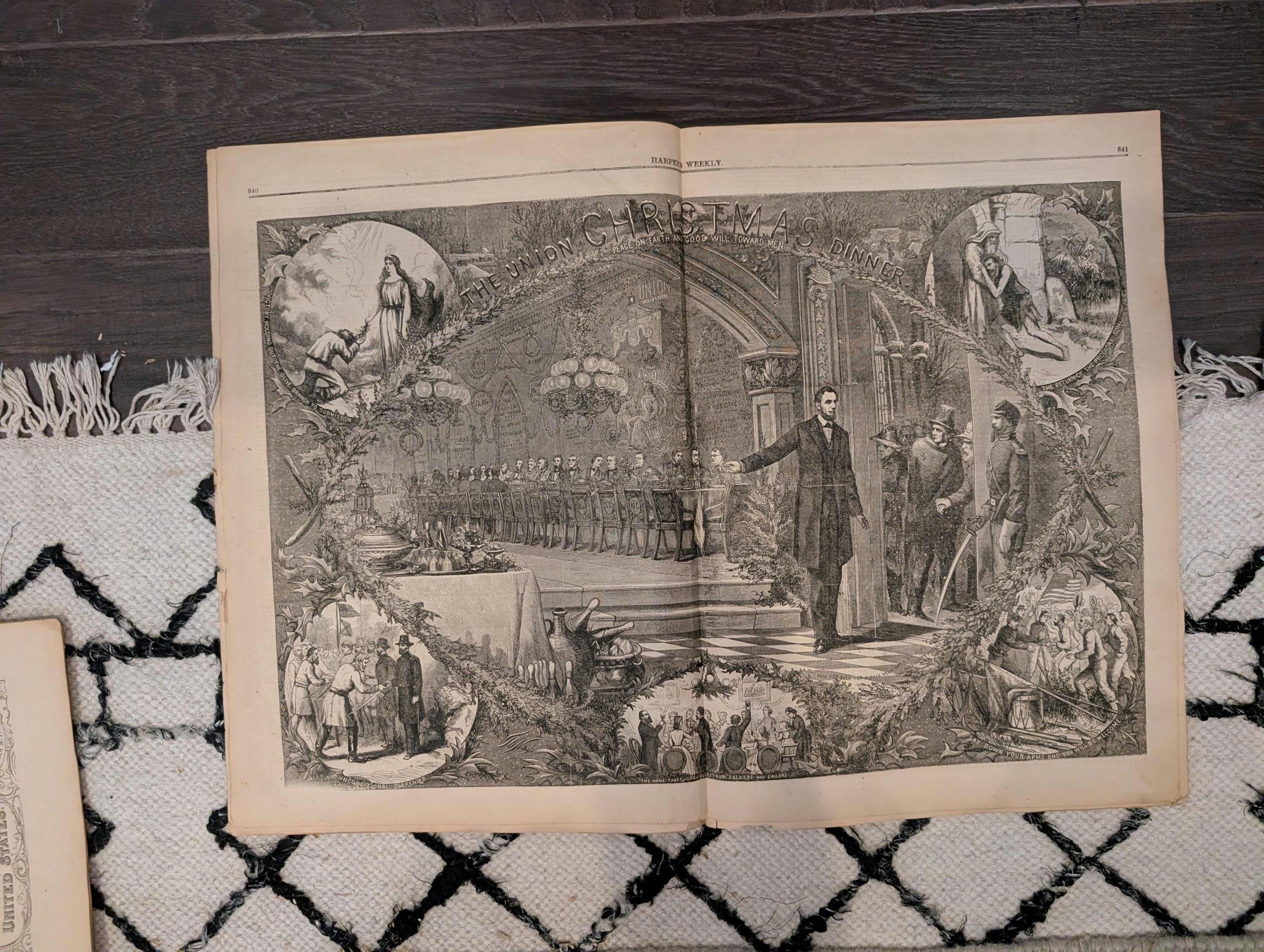 1864 Union Christmas Dinner Harper's Weekly December 31 Abraham Lincoln