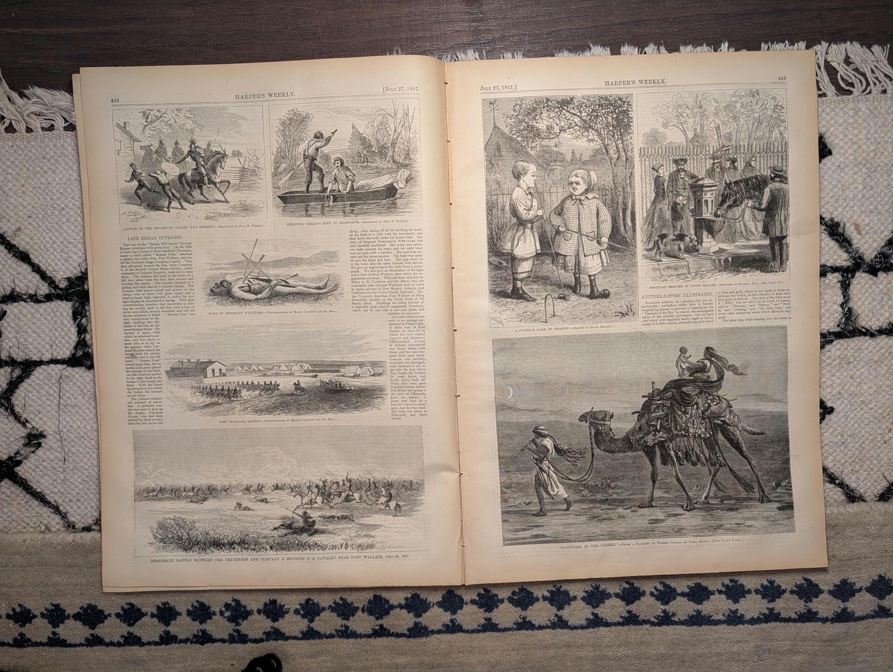 1867 Battle Fort Wallace Cheyenne 7th Cavalry, Central Park Swans — Jul 27