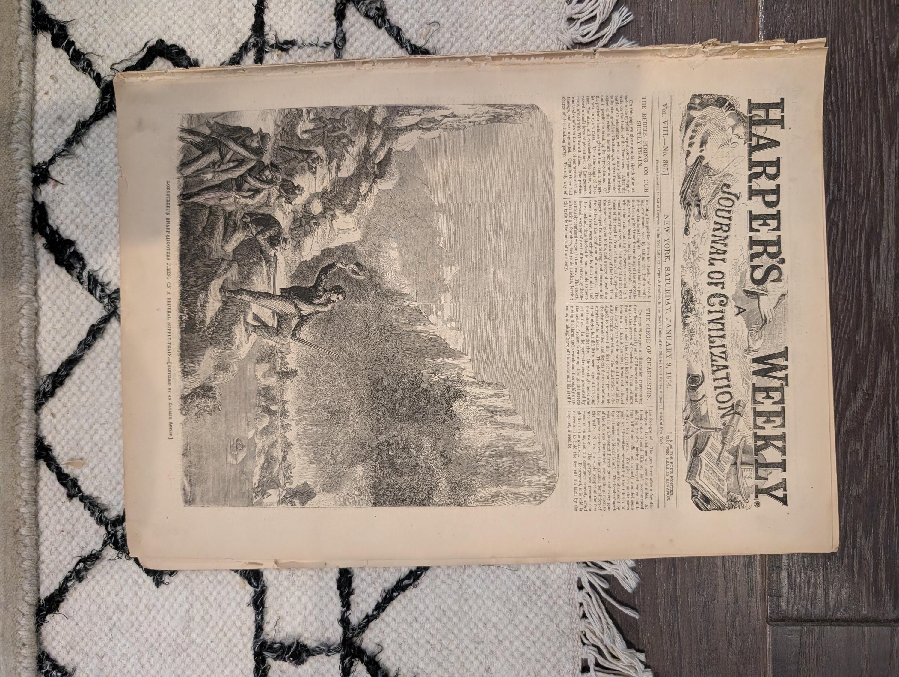 Harper's Weekly 1864 Battle of Ringgold Jan 09 Fort Sanders Longstreet