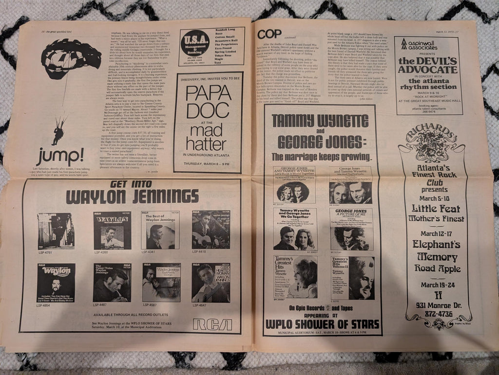 Vintage Underground Newspaper – The Great Speckled Bird – March 12, 1973 – International Women’s Day, UFW, Labor & Protest History