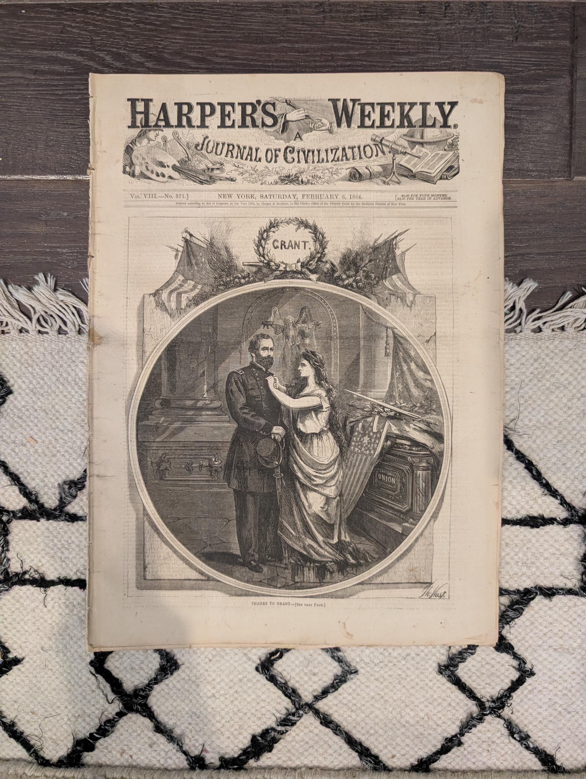 Harper's Weekly 1864 Winslow Homer Feb 06 Thomas Nast John Clem