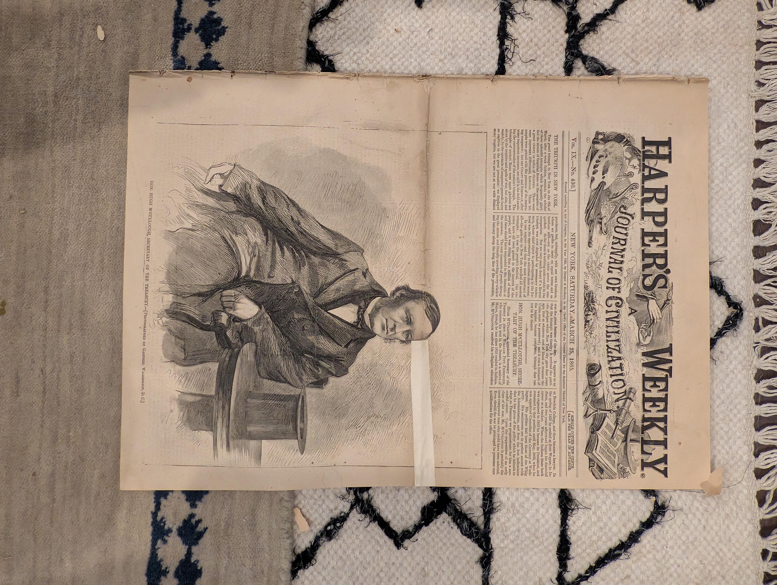 1865 New York Victory Parade Harper's Weekly March 25 Phil Sheridan Mobile Bay