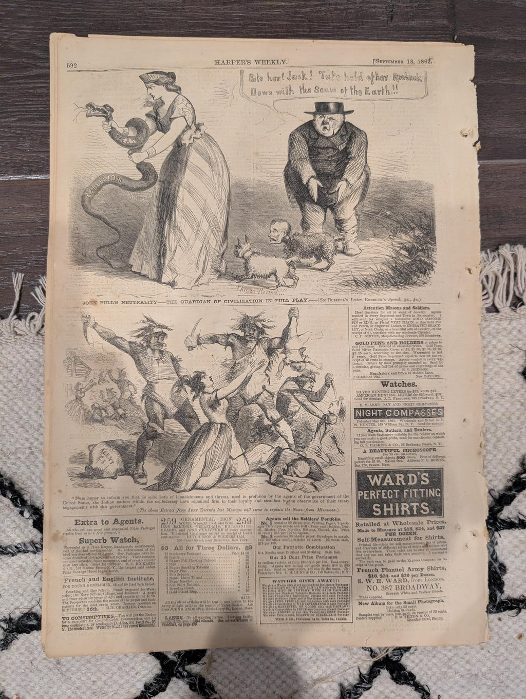 Harper’s Weekly September 13 1862 – Major-General Pope, Bull Run Content, Ironclad Navy Centerfold, Maps – Civil War Newspaper
