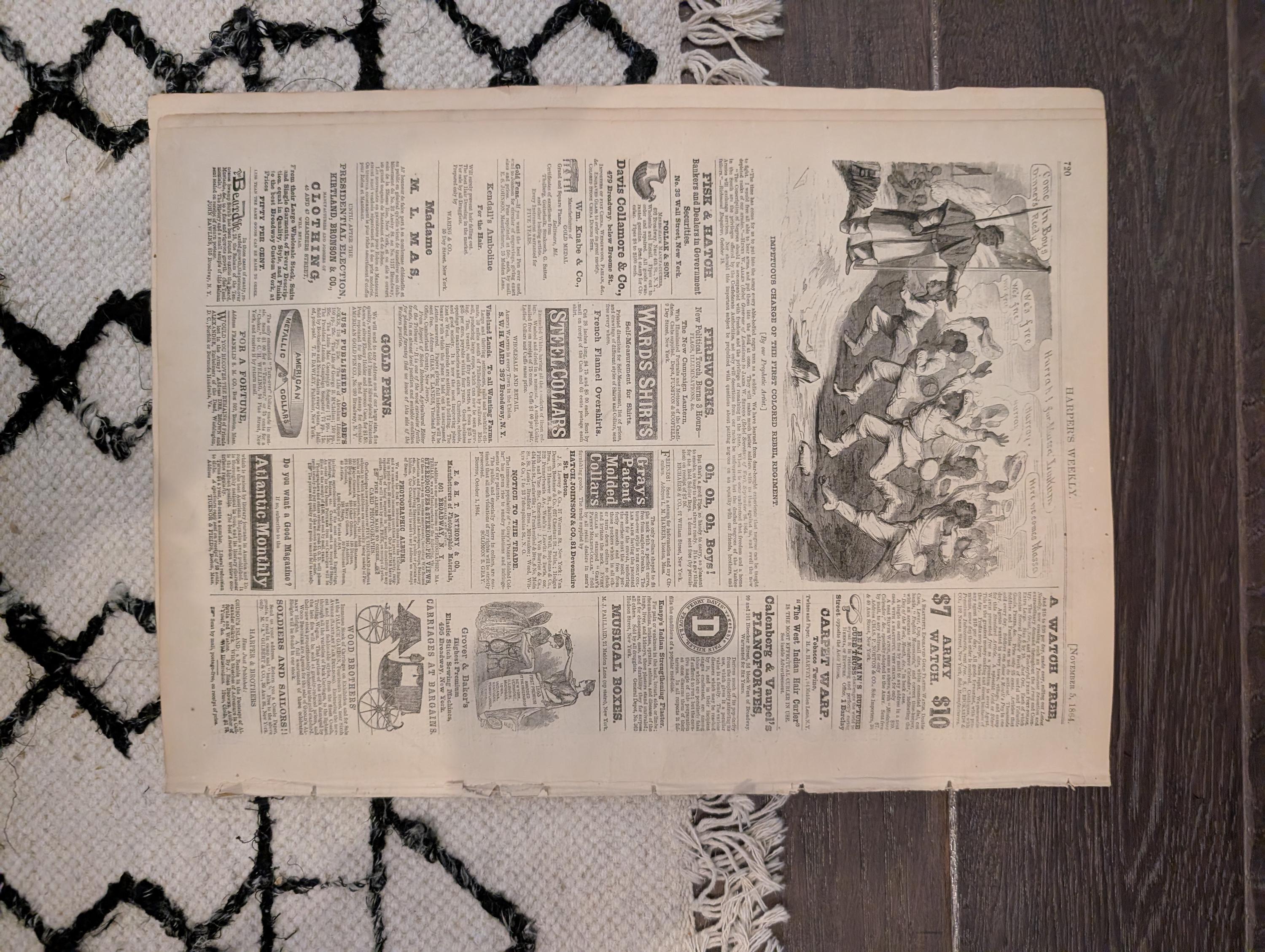 1864 Phil Sheridan's Ride Harper's Weekly November 05 Petersburg Dutch Gap