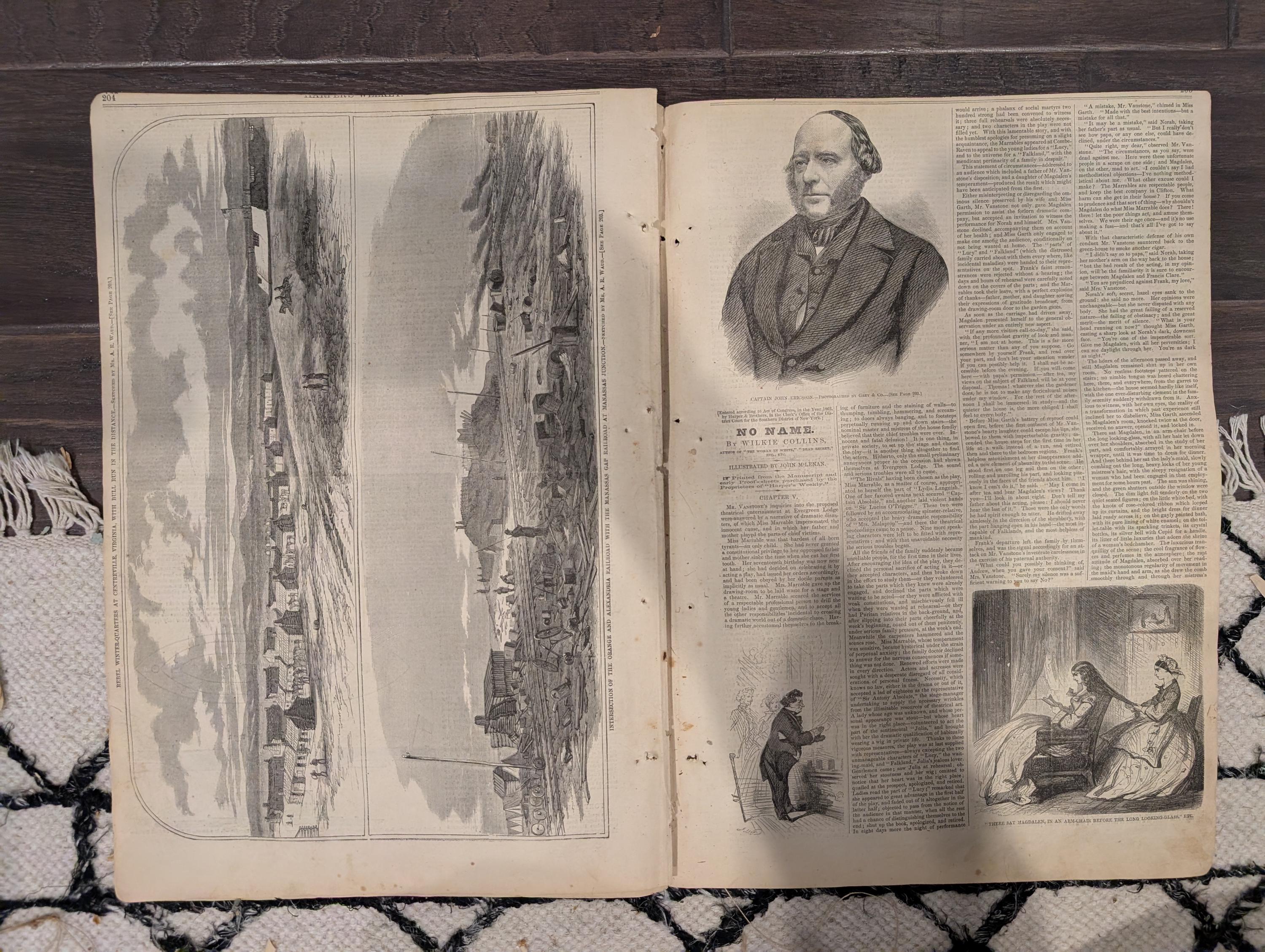 Harper’s Weekly March 29 1862 – Battle of Pea Ridge, Manassas, Columbus KY, Fort Clinch, Civil War Maps & Illustrations