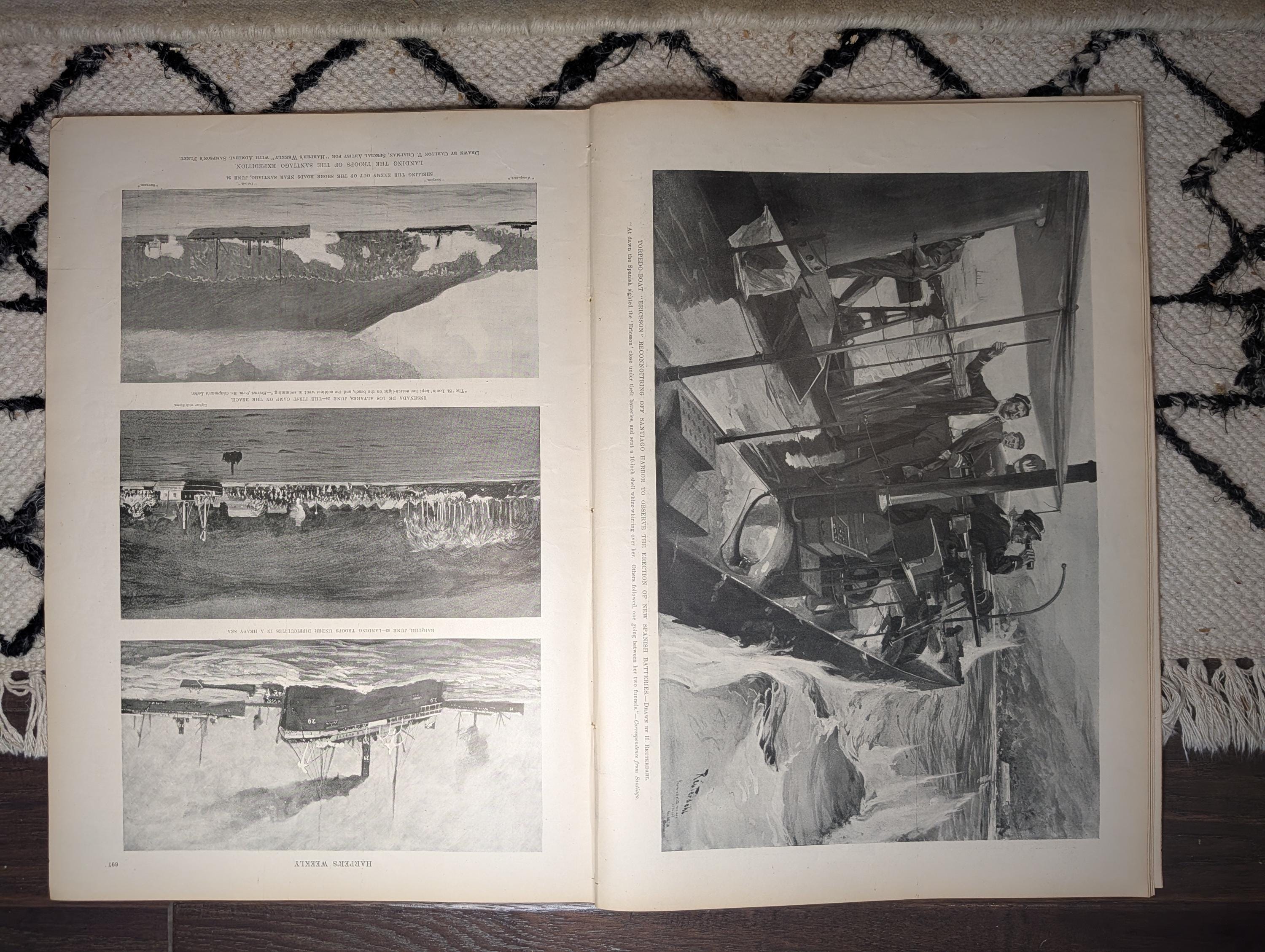 1898 Captain Philip Gives Thanks on USS Texas, Cuba Landing, Manila — Jul 16