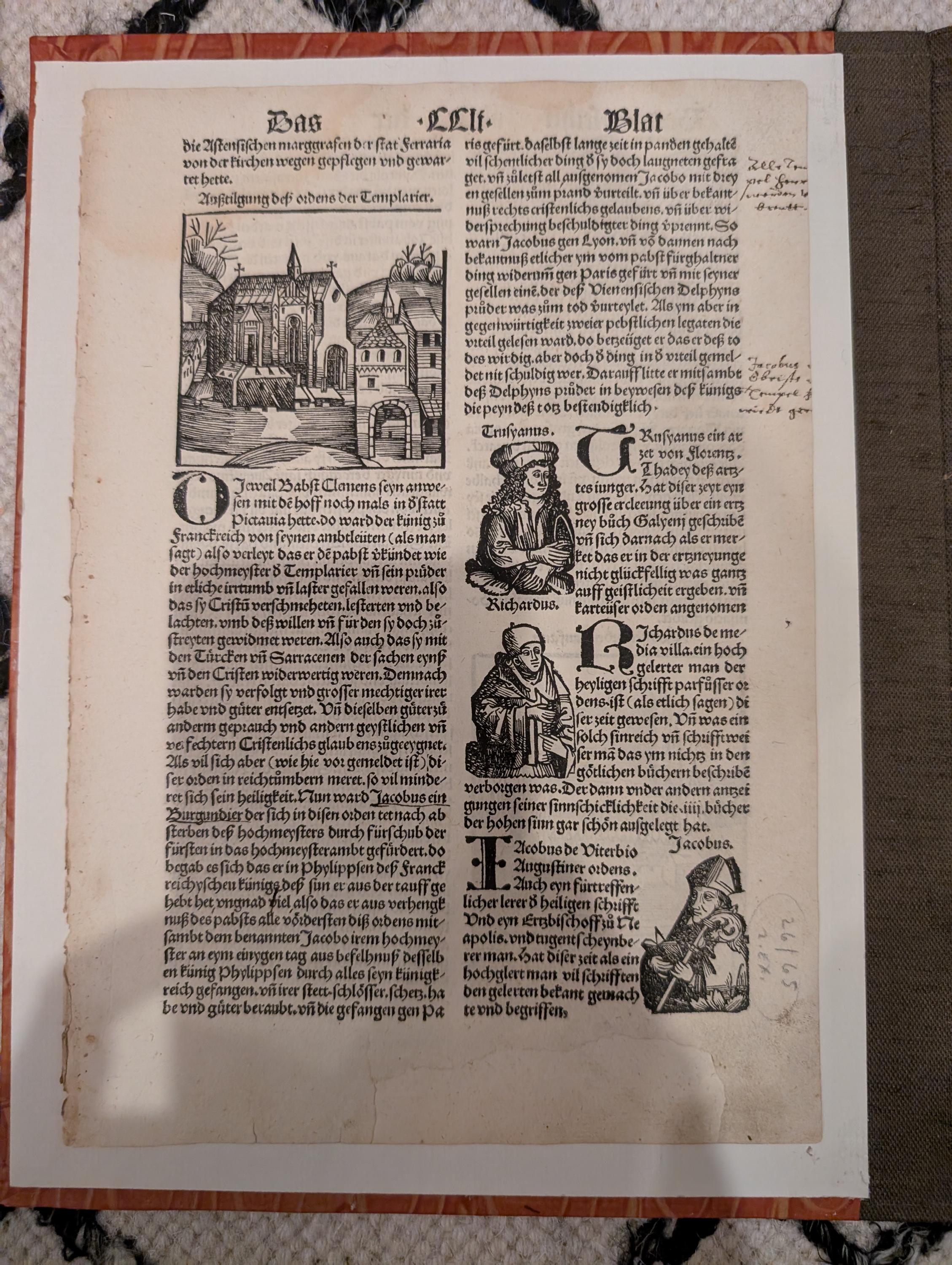 1496 Nuremberg Chronicle Original Leaf – Augsburg “Pirated” Edition by Johann Schönsperger – Kings & Scholars Woodcuts