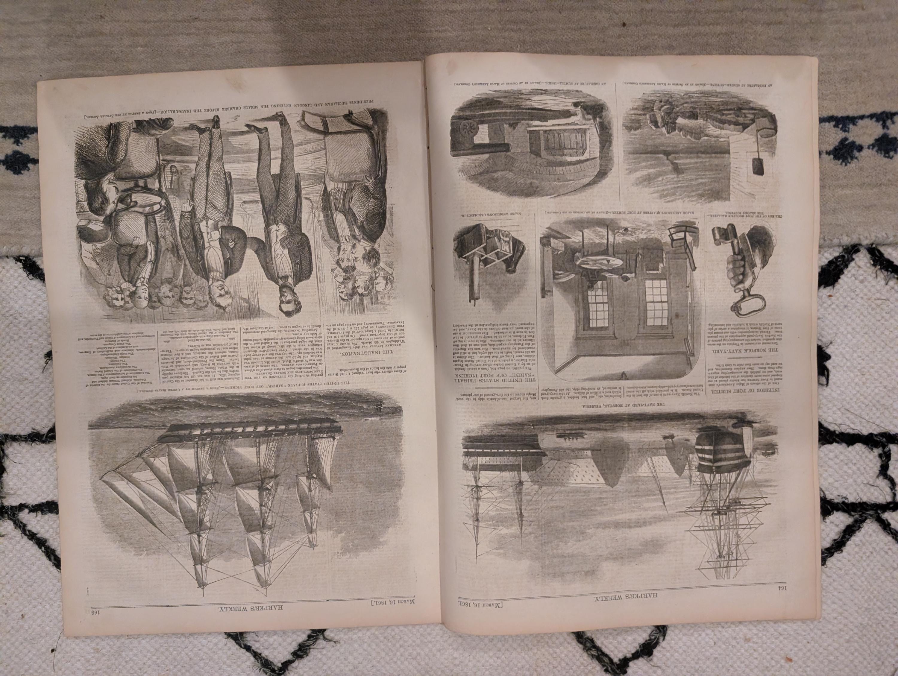 1861 Lincoln Inauguration Winslow Homer Harper's Weekly March 16 Norfolk Navy Yard
