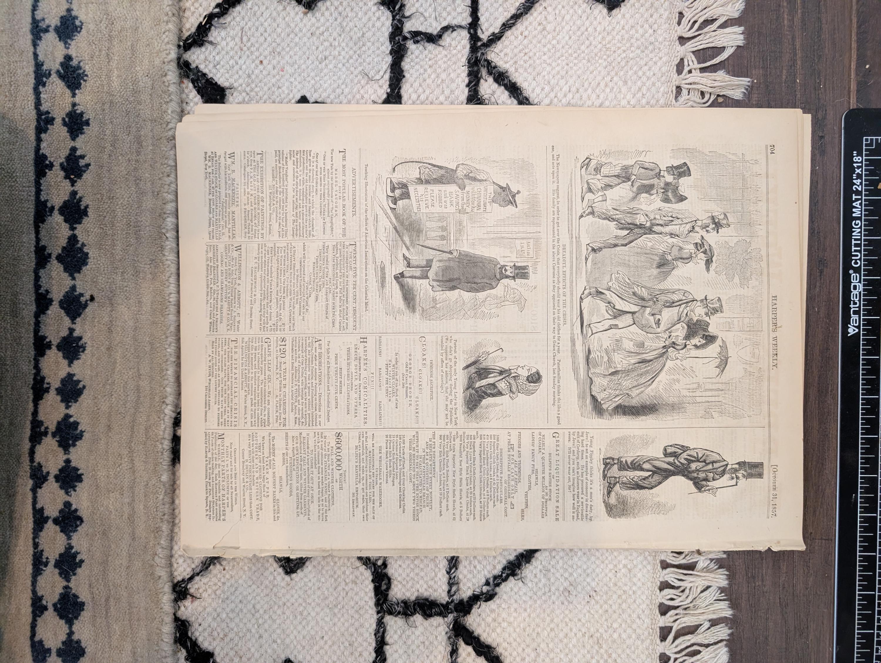1857 Charles Dickens Harper's Weekly October 31 Panic of 1857 Wall Street