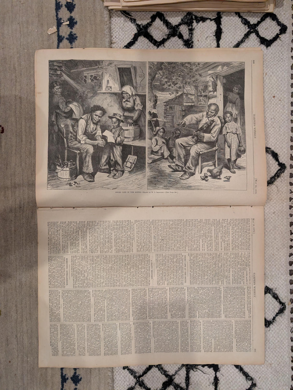 1872 Horace Greeley Harper's Weekly May 18 Negro Life in the South Nast