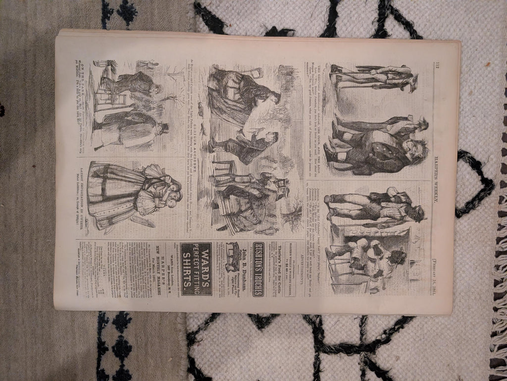 1861 Saint Valentine's Day Harper's Weekly Feb 16 Fort Sumter New Orleans