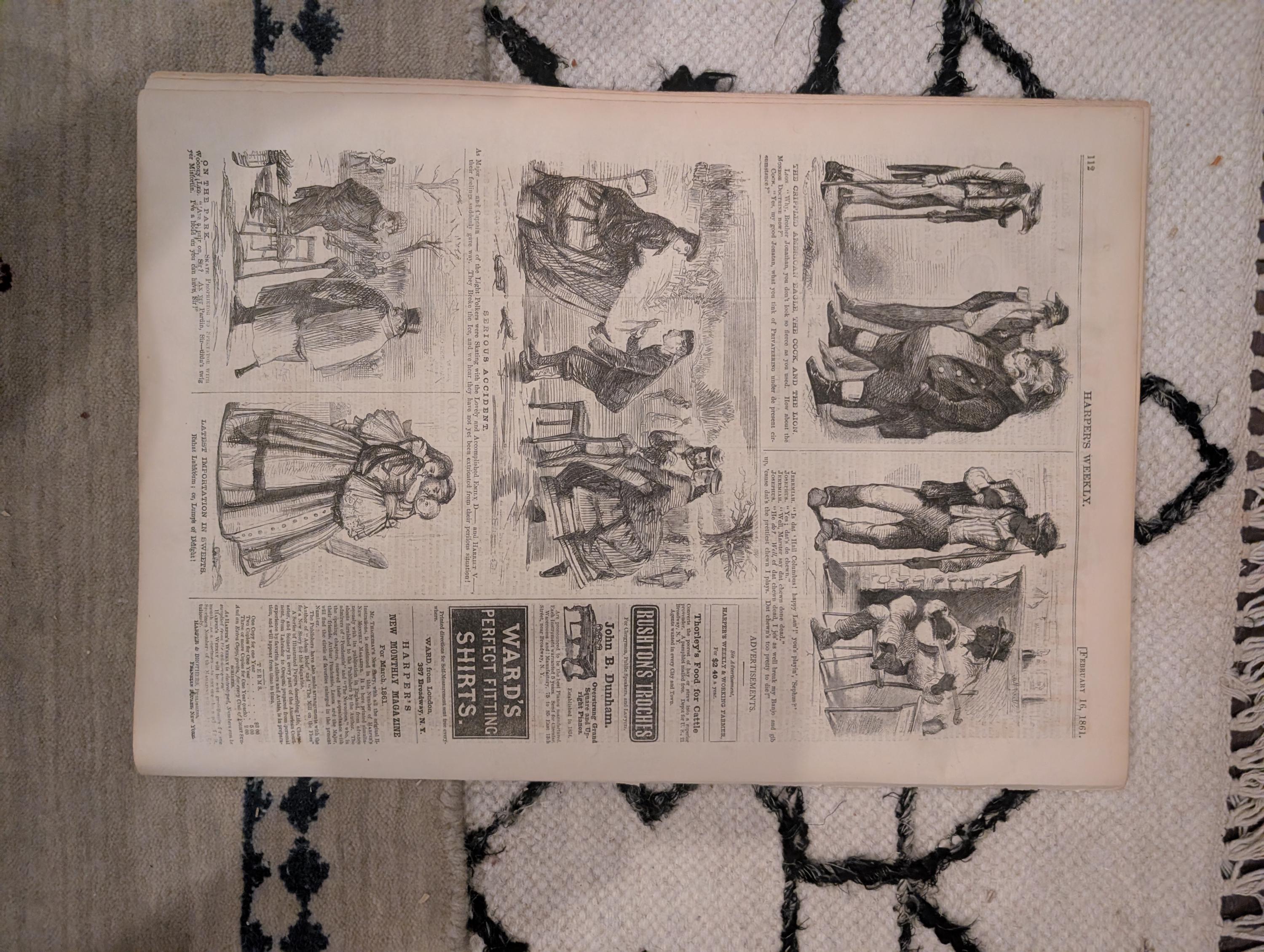 1861 Saint Valentine's Day Harper's Weekly Feb 16 Fort Sumter New Orleans