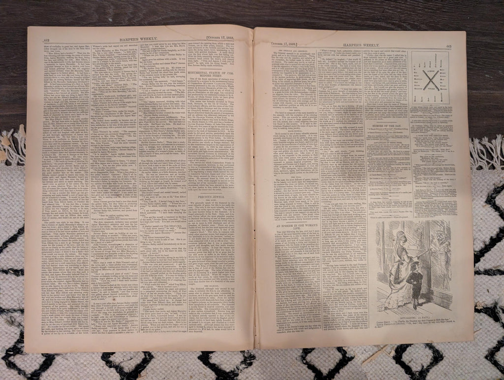 Harper’s Weekly – October 17, 1868 – Boys in Blue Parade • Life-Preserving Apparatus • Scenes in the Life of a Trapper • Indian Engagement