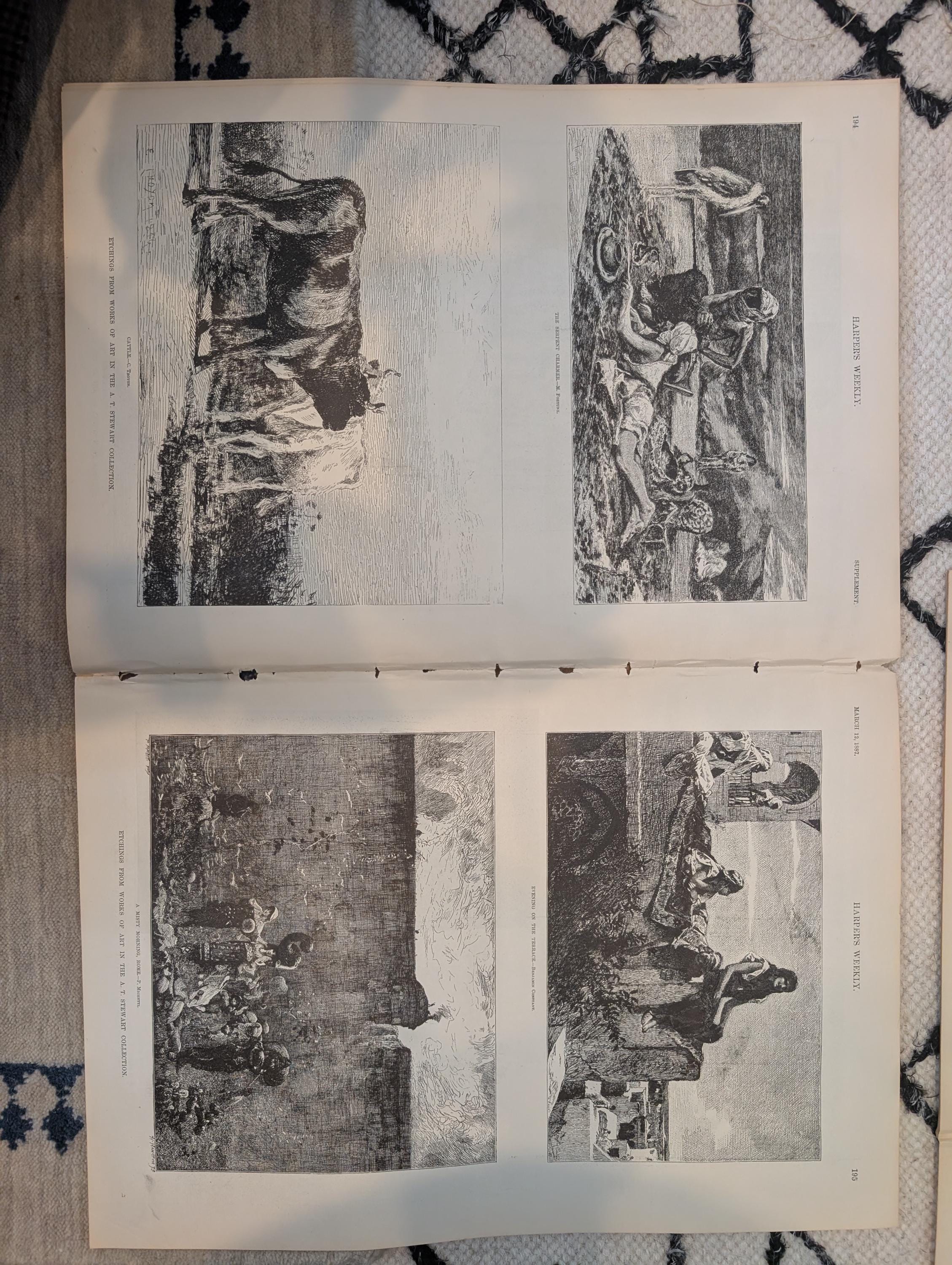 HARPER’S WEEKLY – March 12, 1887  “The Everglades of Florida,” Henry Ward Beecher, U.S. Senate Sketches, & Dramatic Blizzard