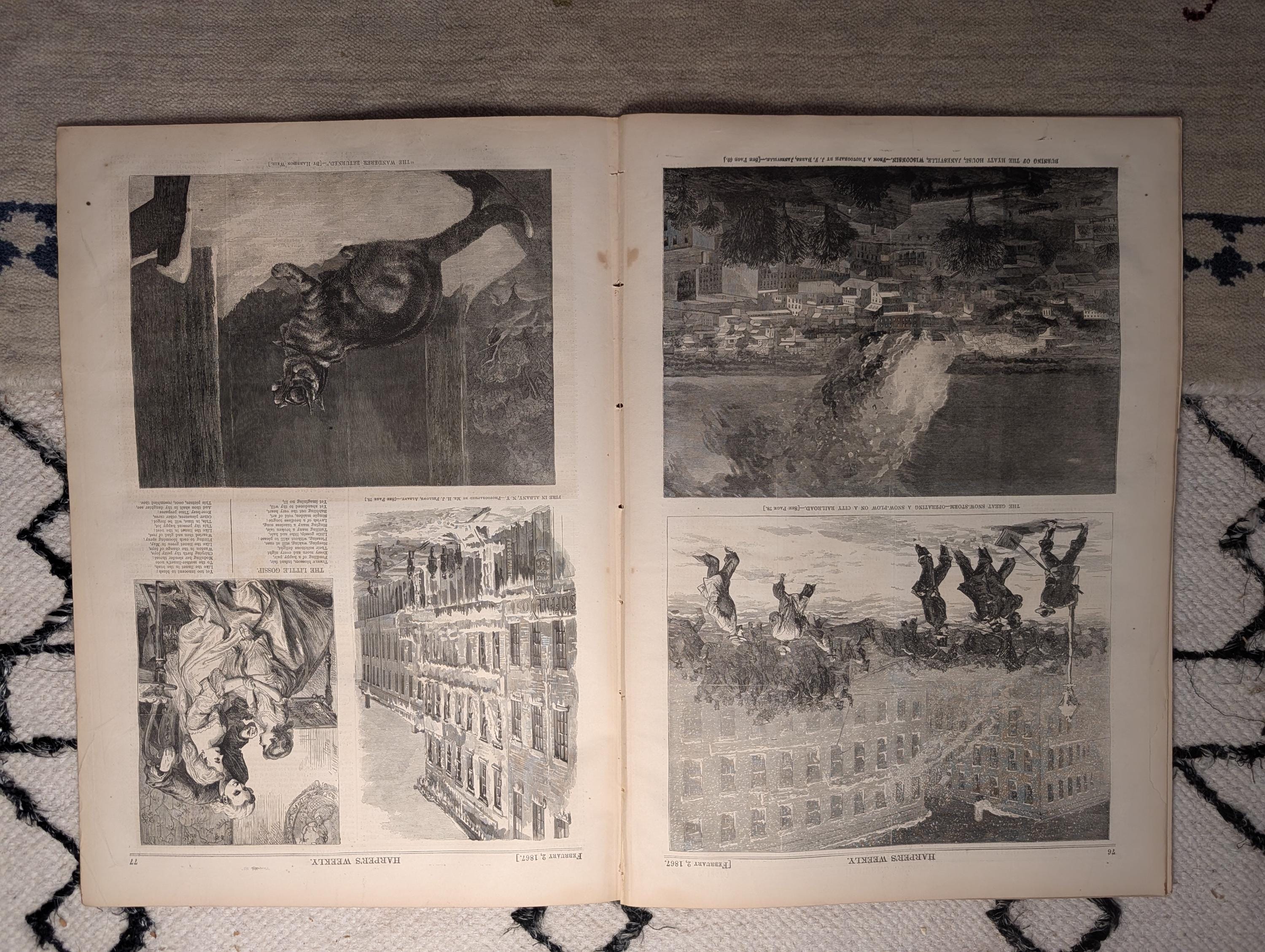 1867 Cotton Plantation Black Workers Centerfold, Crete War — Feb 2
