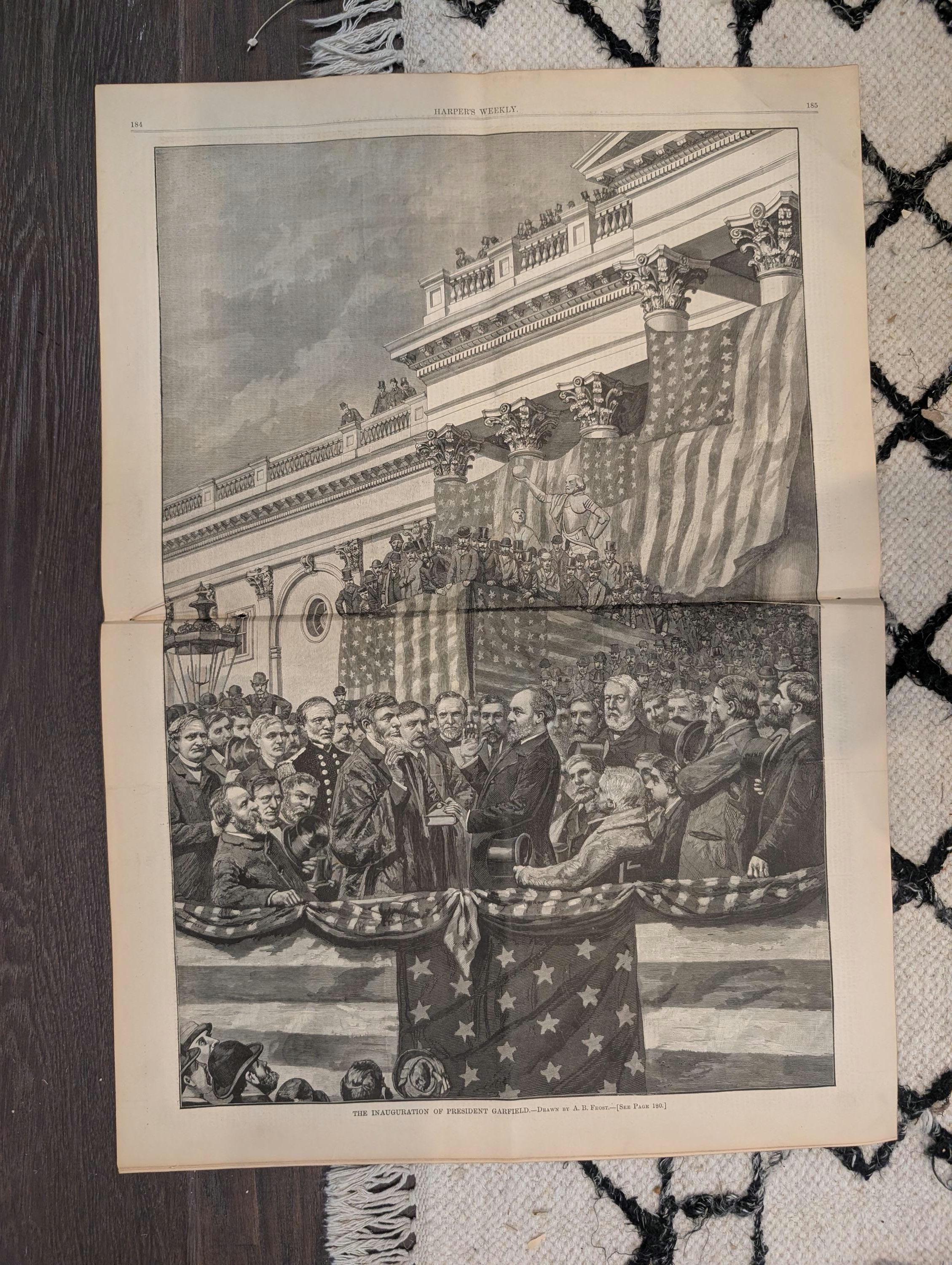 1881 Garfield Inauguration Centerfold, Nast Grant Central Park — Mar 19