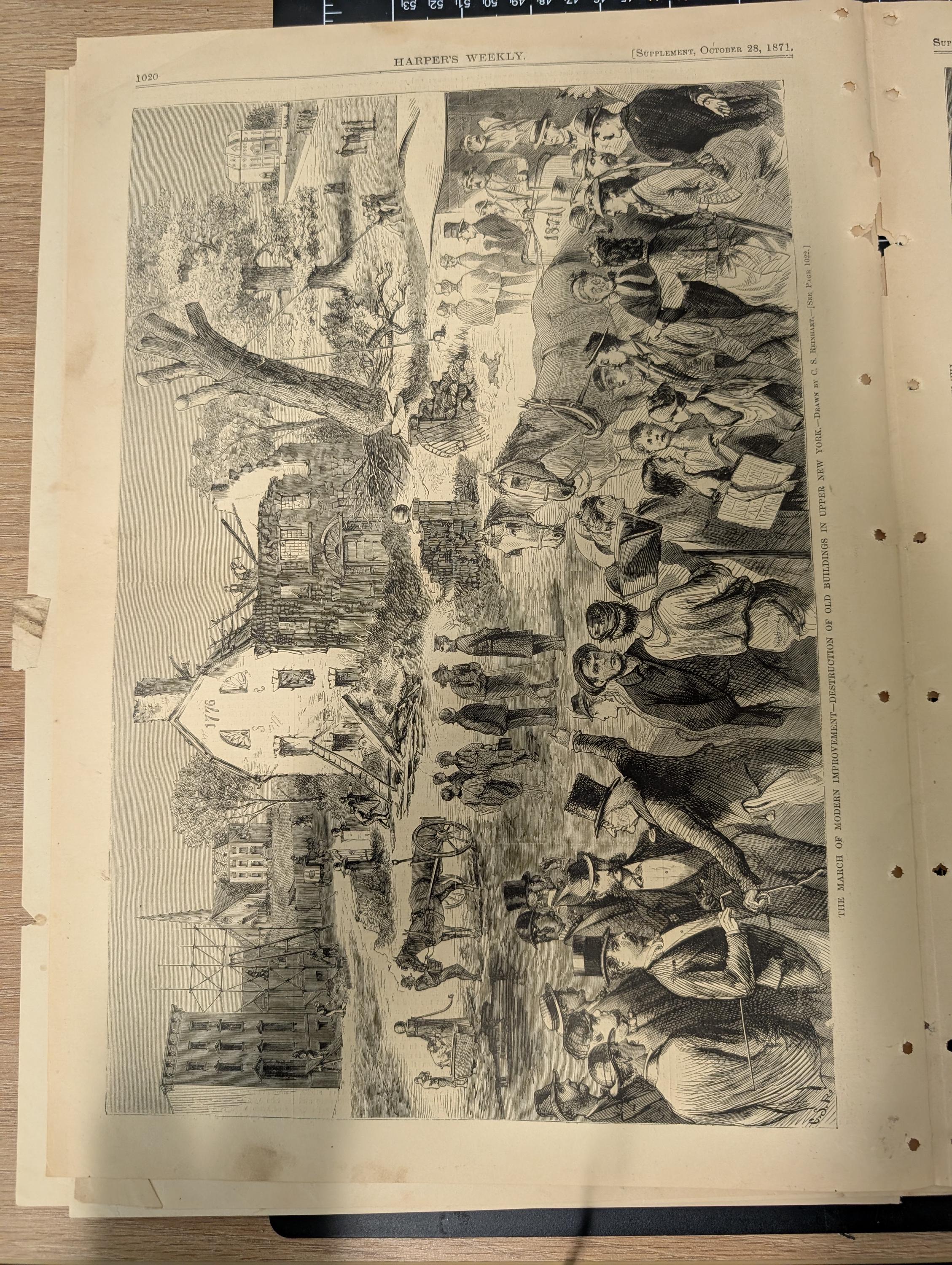Harper’s Weekly – October 28, 1871 – Complete w/ Supplement (24 pp) | Great Chicago Fire Engravings, Octavius Catto, Nast Cartoon