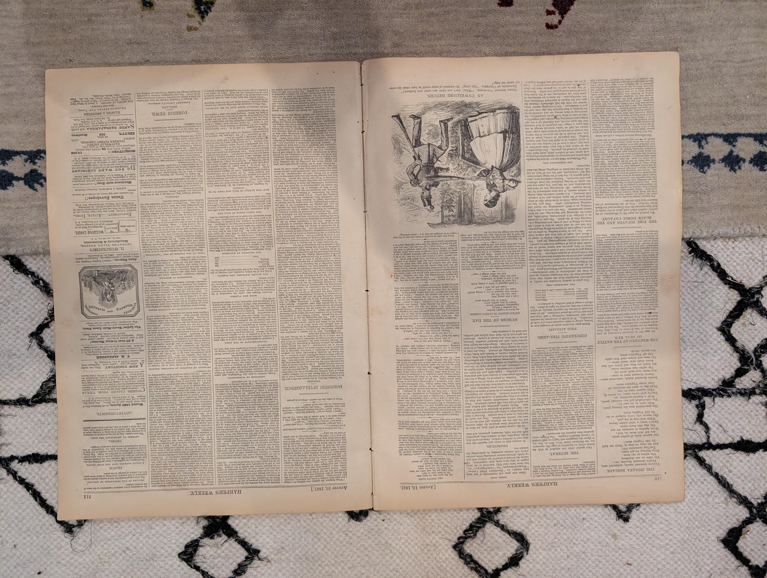 1861 Battle of Bull Run Harper's Weekly August 10 New York 69th Irish Brigade