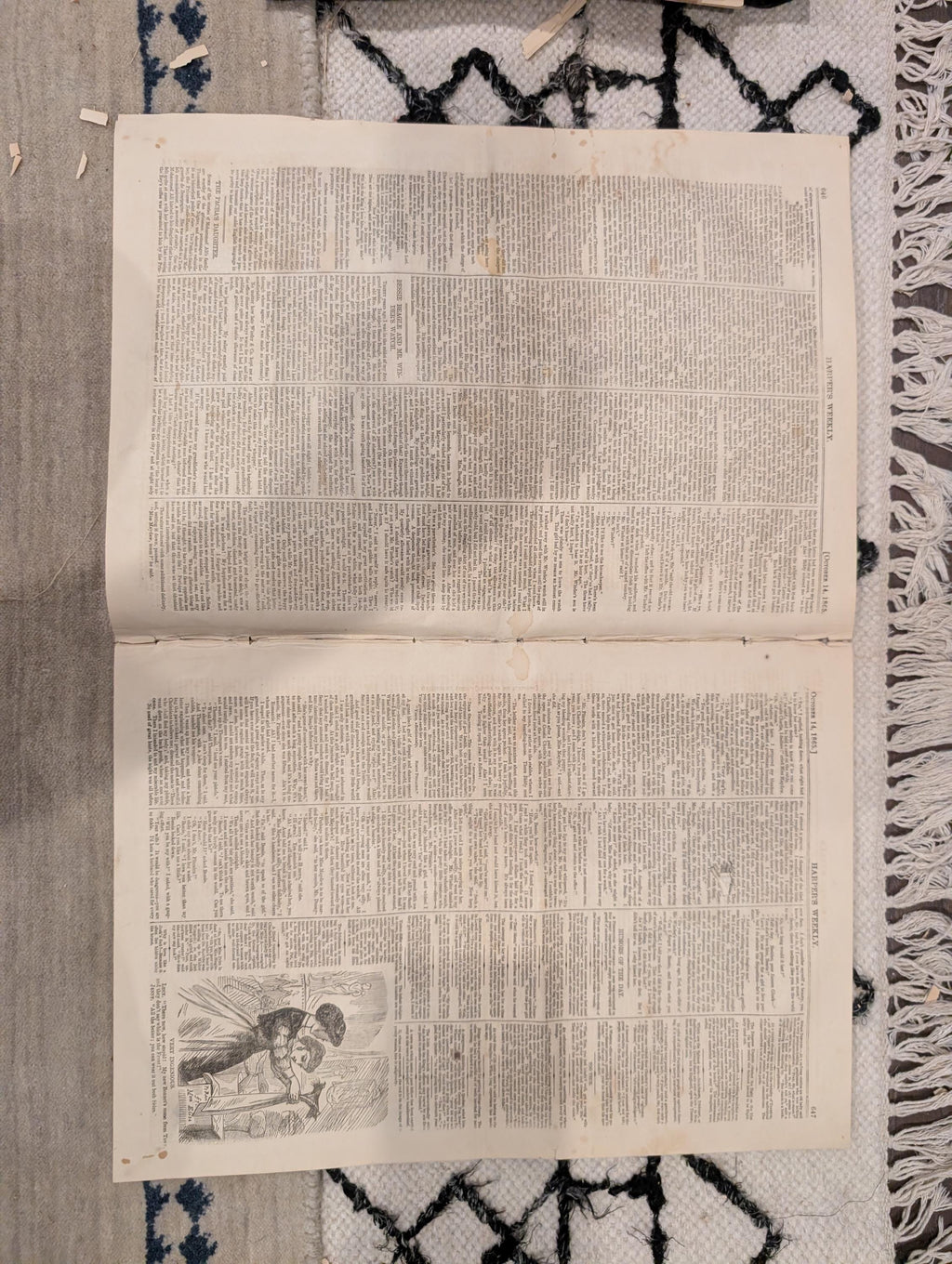 1865 Harper's Weekly — Alfred Tennyson, Central Park, President Johnson Pardons Rebels, Oct 14