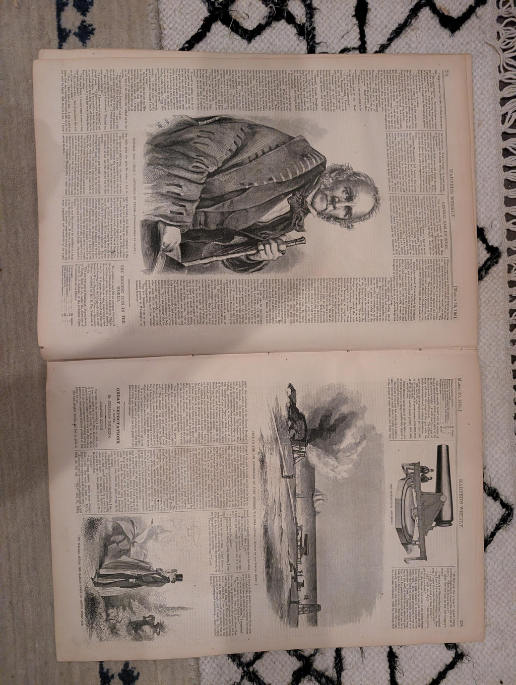 1861 Vassar College Sam Houston Harper's Weekly March 30 New Orleans