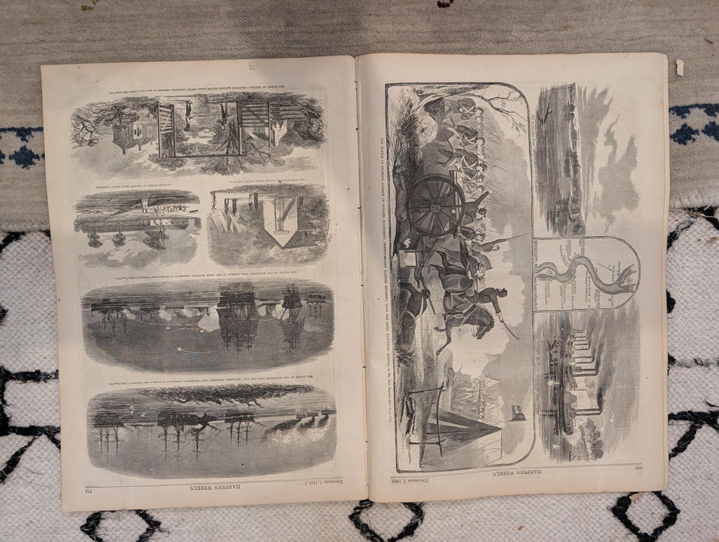 1861 Civil War Florida Harper's Weekly Dec 07 Battle of Belmont Ram Manassas