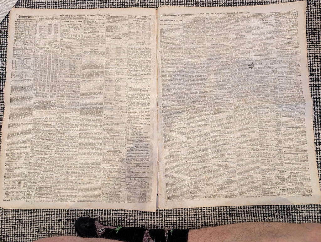 Framed 1864 New-York Tribune Civil War Newspaper — Siege of Petersburg, Lincoln’s 500,000 Troop Call — Original Issue