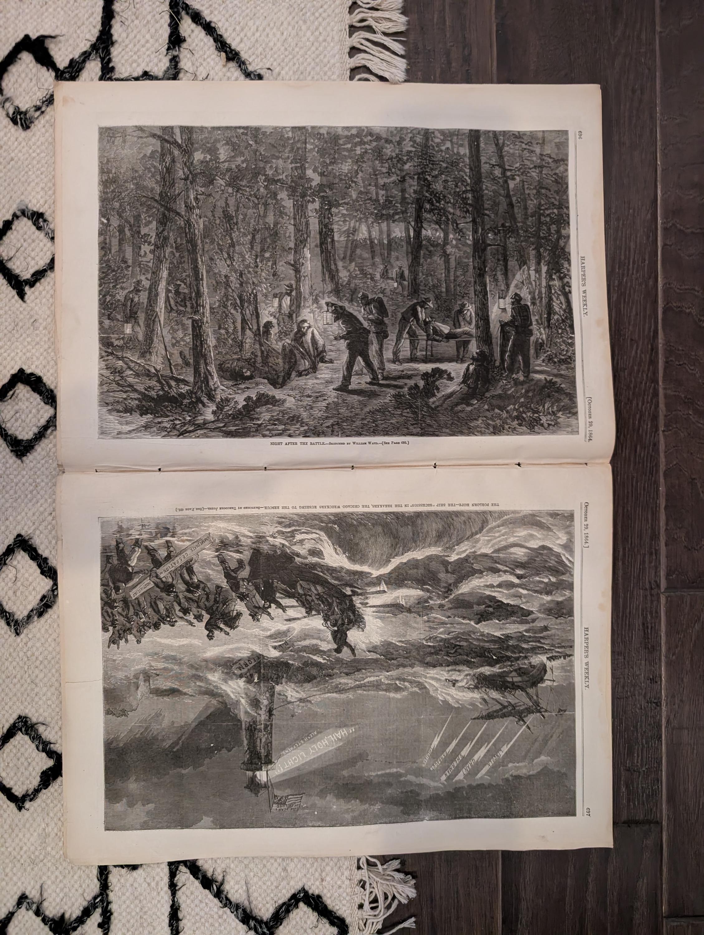1864 Pennsylvania Soldiers Voting Harper's Weekly October 29 Chief Justice Taney