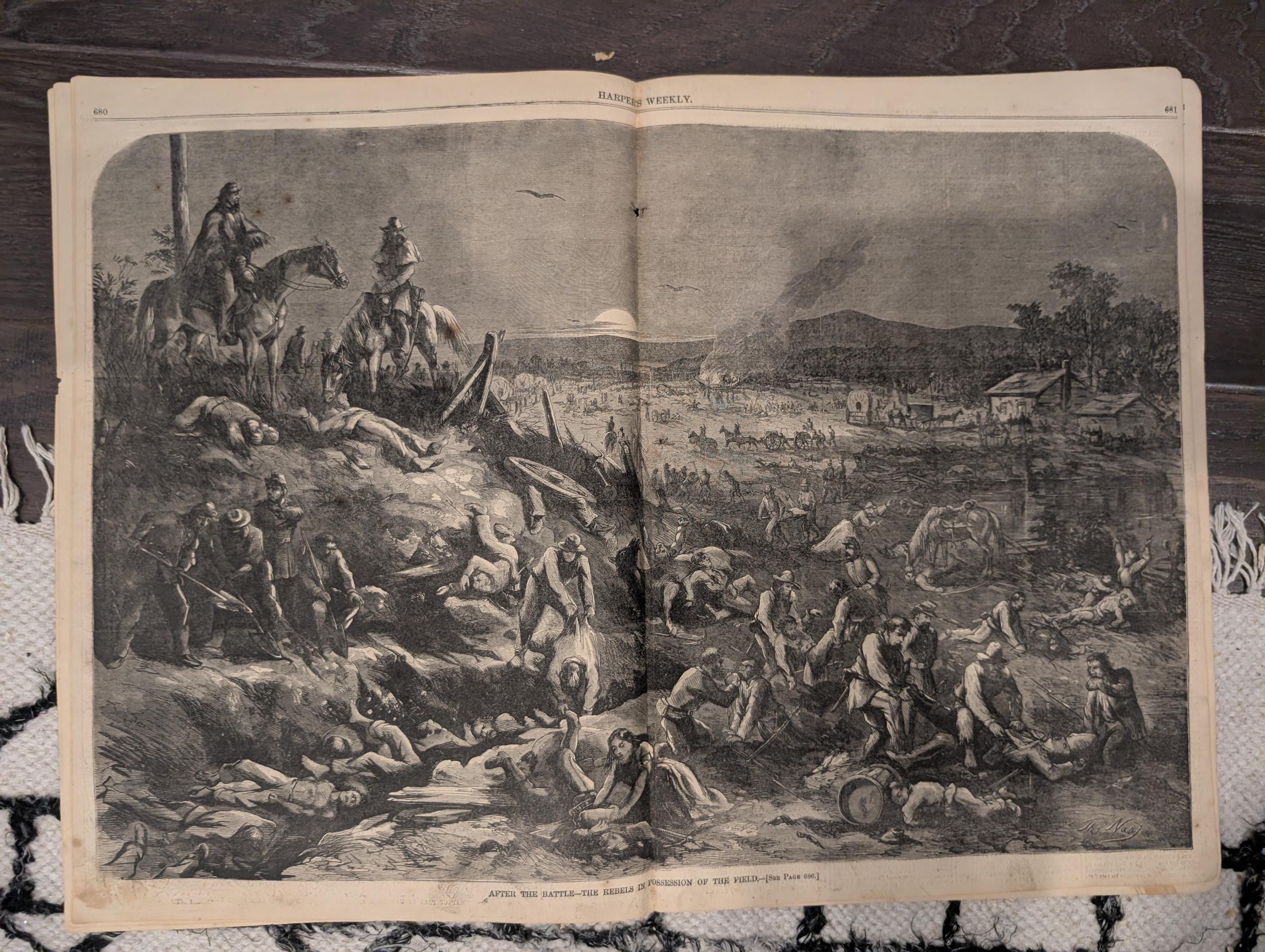 Harper’s Weekly – October 25, 1862 – Civil War Maps & Thomas Nast “After the Battle” Centerfold