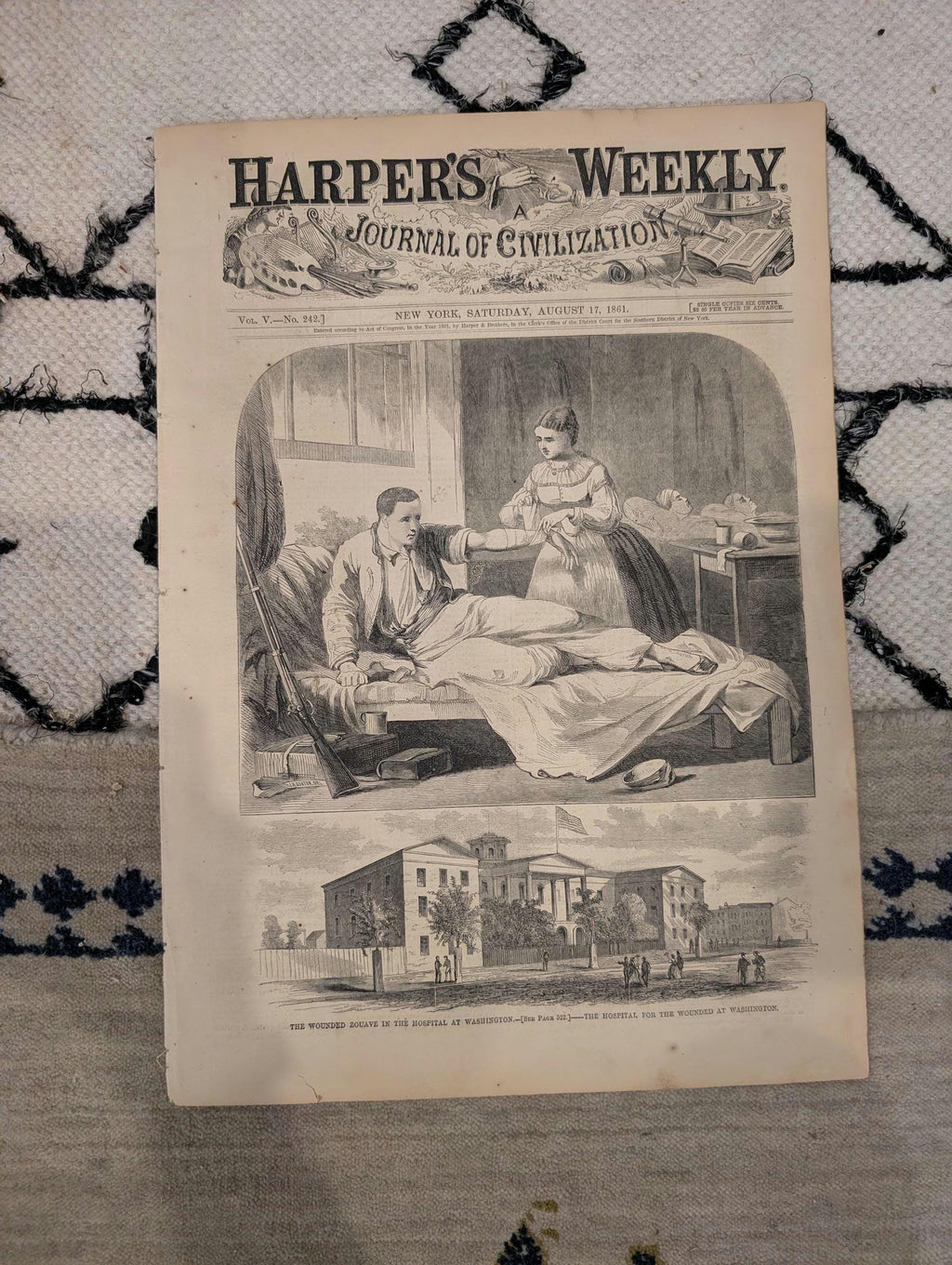 1861 Confederate Uniforms Harper's Weekly August 17 Stampede of Slaves Bull Run