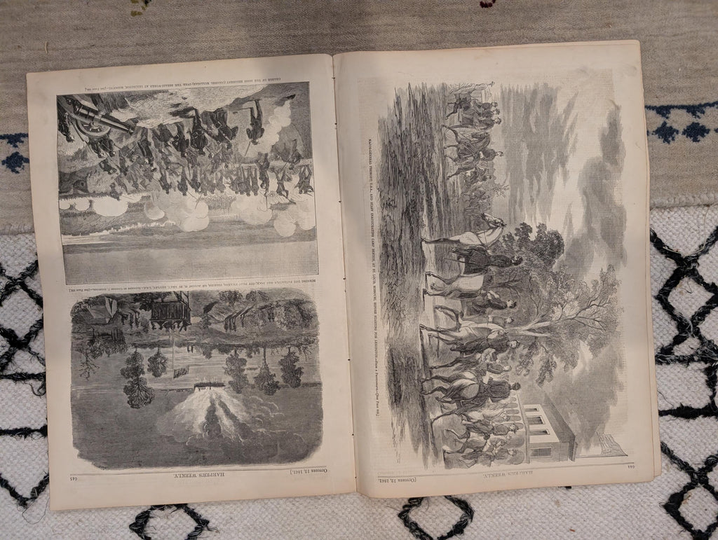 1861 Battle of Lexington Missouri Harper's Weekly Oct 12 Our Generals Centerfold