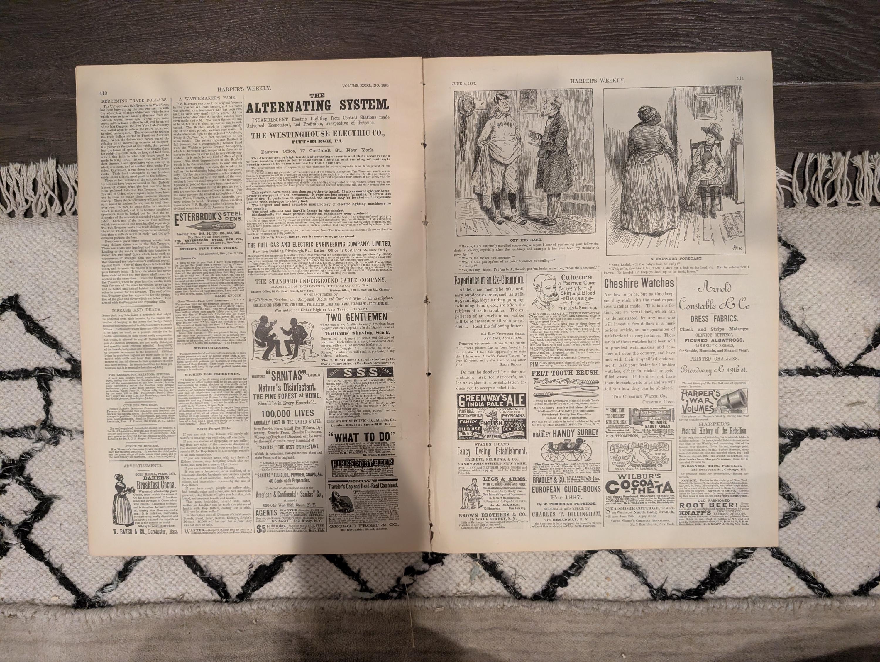 Harper’s Weekly – June 4, 1887 – Trade Dollars at the Treasury, Western Paymaster Escort Centerfold, Vassar Brothers Hospital & More