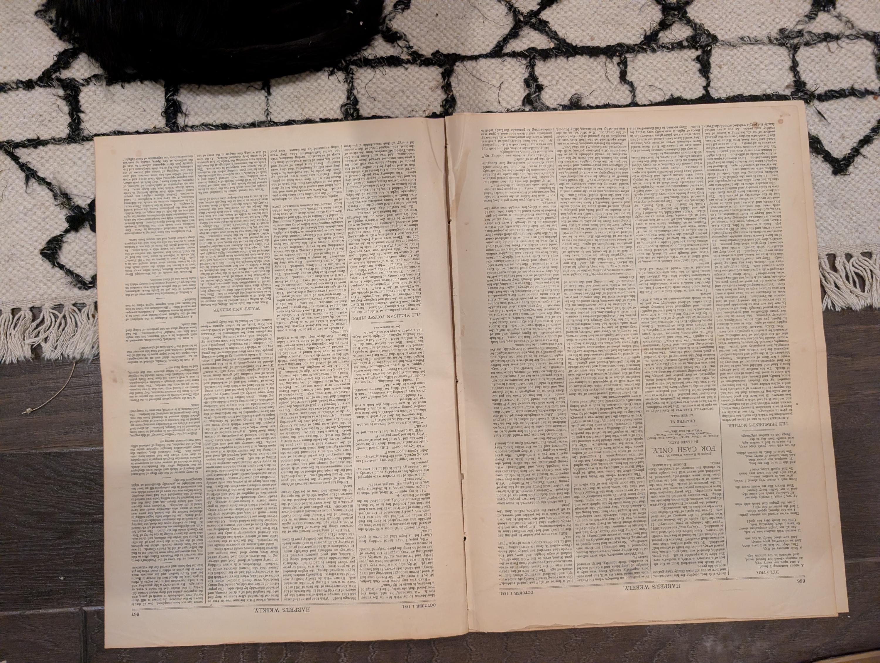 1881 Nast Weeping Liberty, Garfield Death Bed, Arthur Takes Oath, Mother — Oct 1