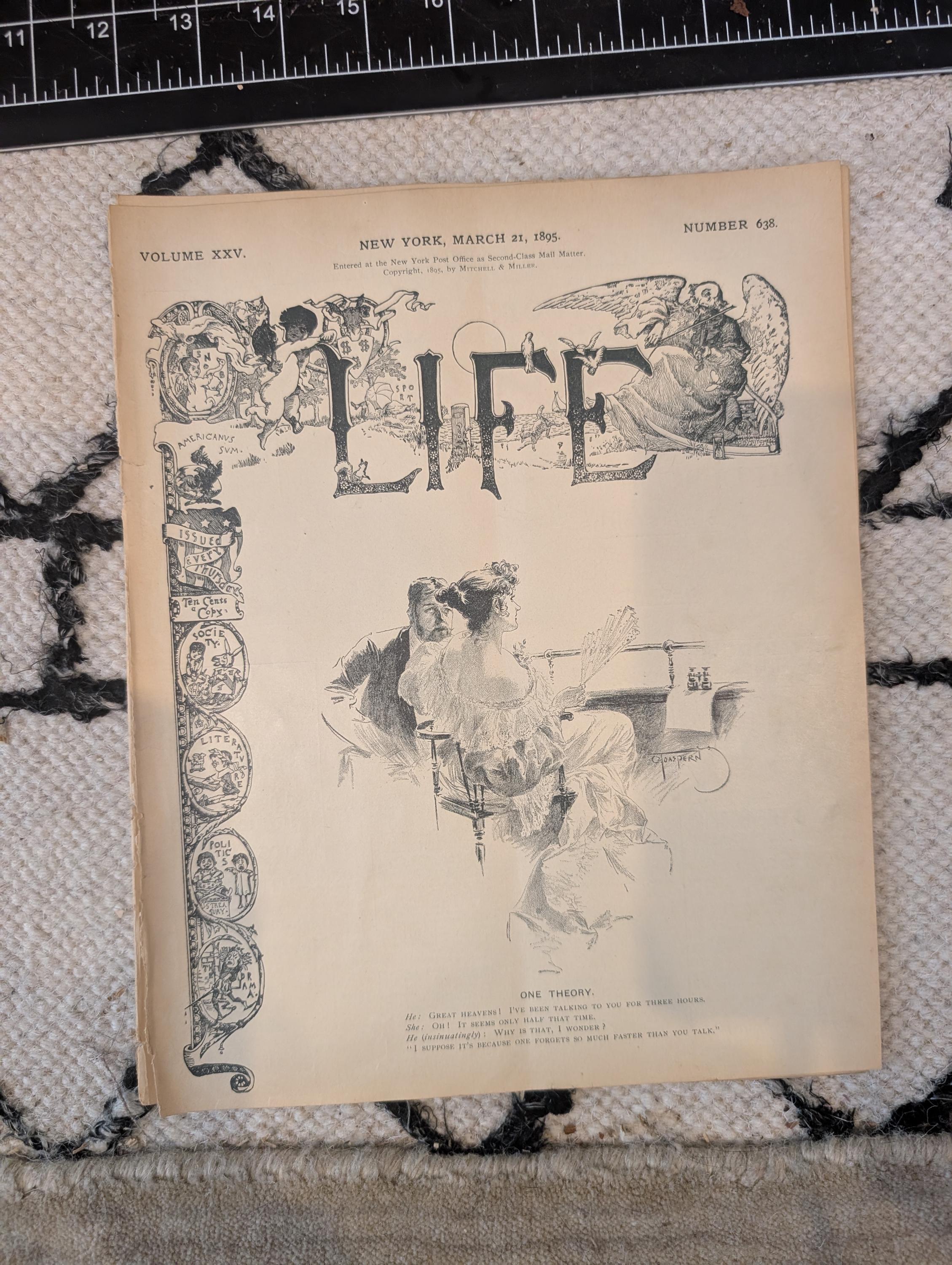 1895 LIFE Magazine — Lillie Langtry, Golf, Bloomers, Tammany Hall — March 21