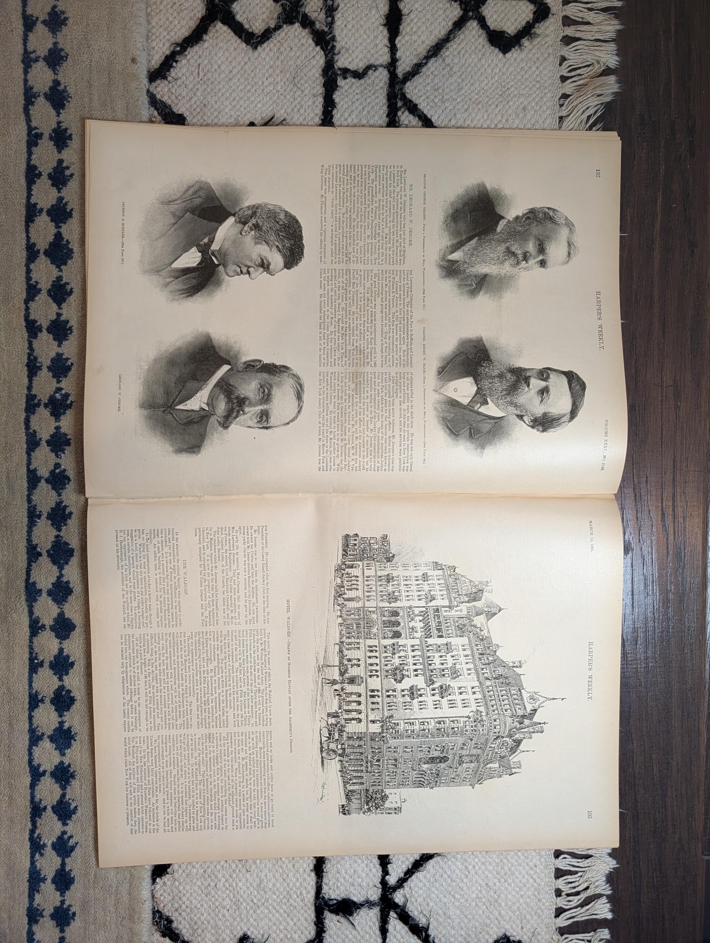 1891 Hotel Waldorf, George Hearst, Bethlehem Iron Works, Grand Rapids — Mar 14