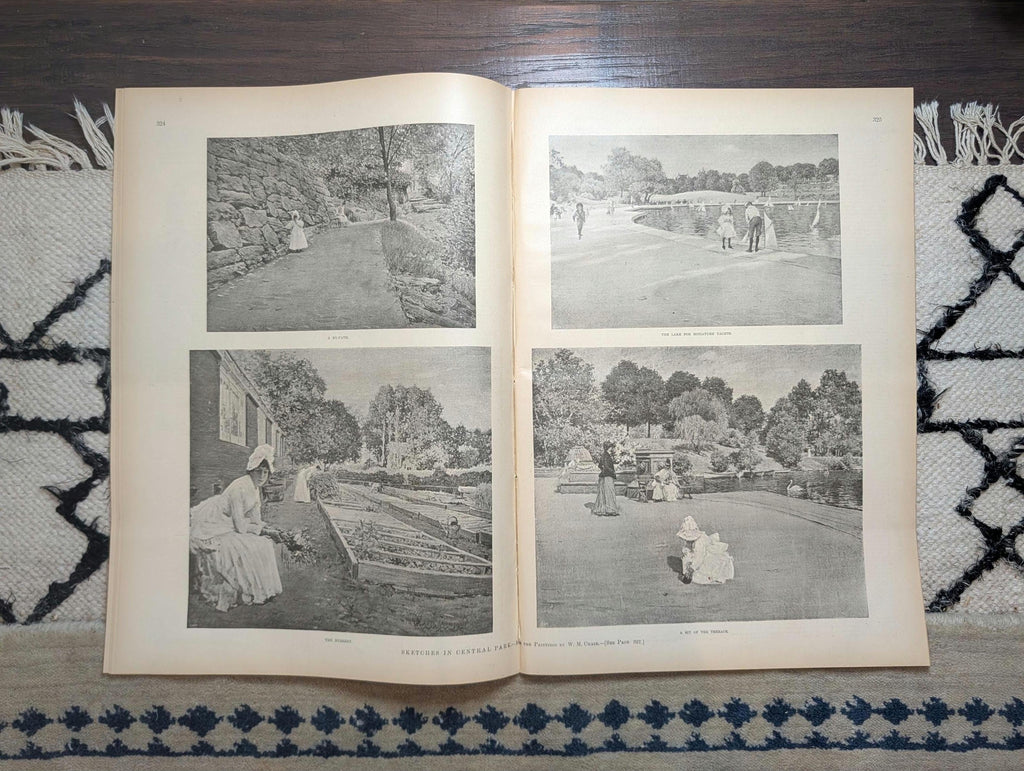1891 Melbourne Australia 8 Views, Central Park Centerfold, Columbian Expo May 2