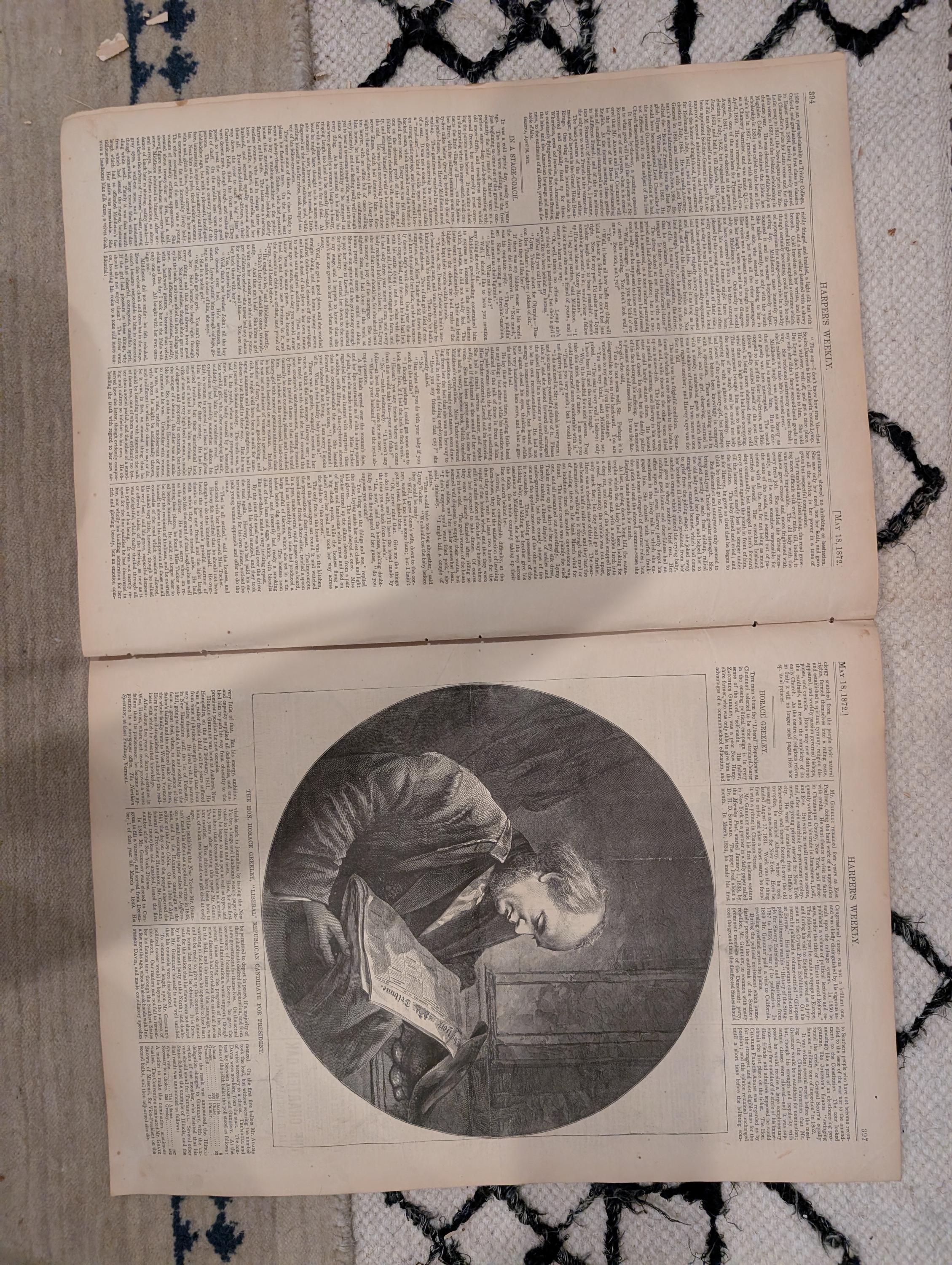 1872 Horace Greeley Harper's Weekly May 18 Negro Life in the South Nast