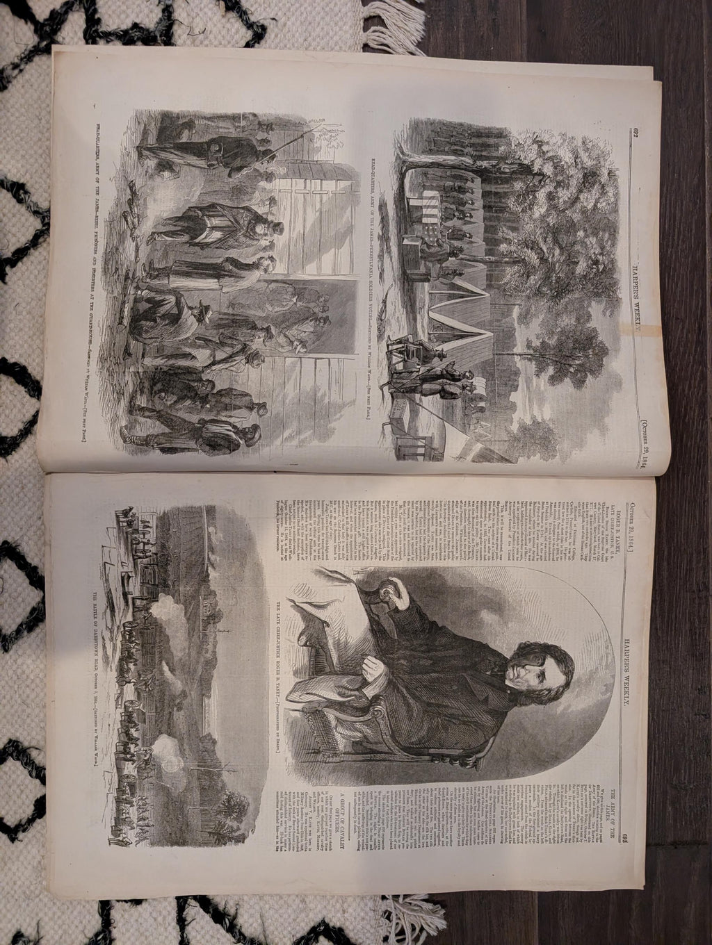 1864 Pennsylvania Soldiers Voting Harper's Weekly October 29 Chief Justice Taney