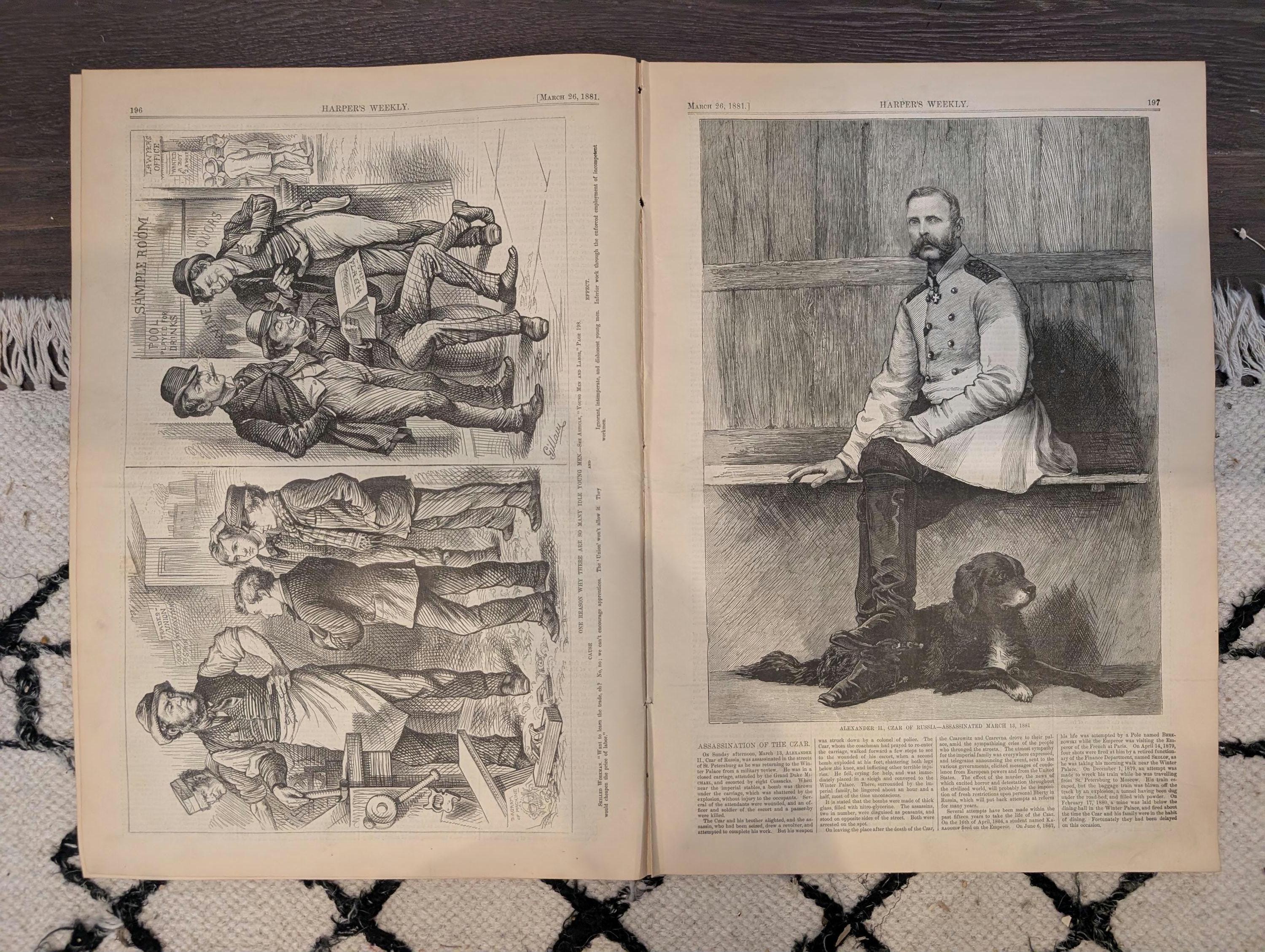 1881 Czar Alexander II Assassinated, Garfield Cabinet, Glasgow Cathedral — Mar 26