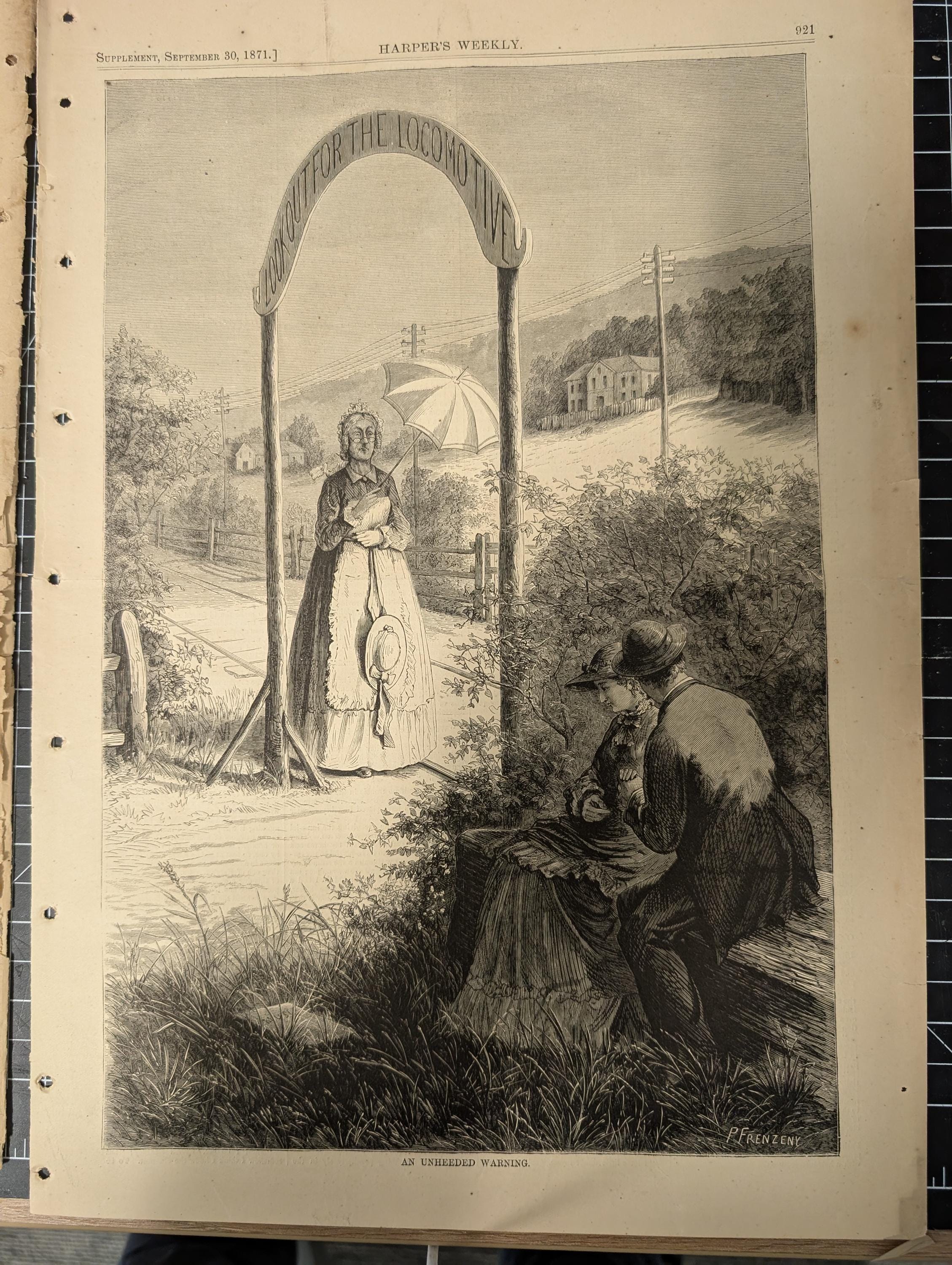 Harper’s Weekly – September 30, 1871 – Complete Issue with Supplement | Thomas Nast Tammany Cartoon, American River Ganges, Mormon Tabernacl