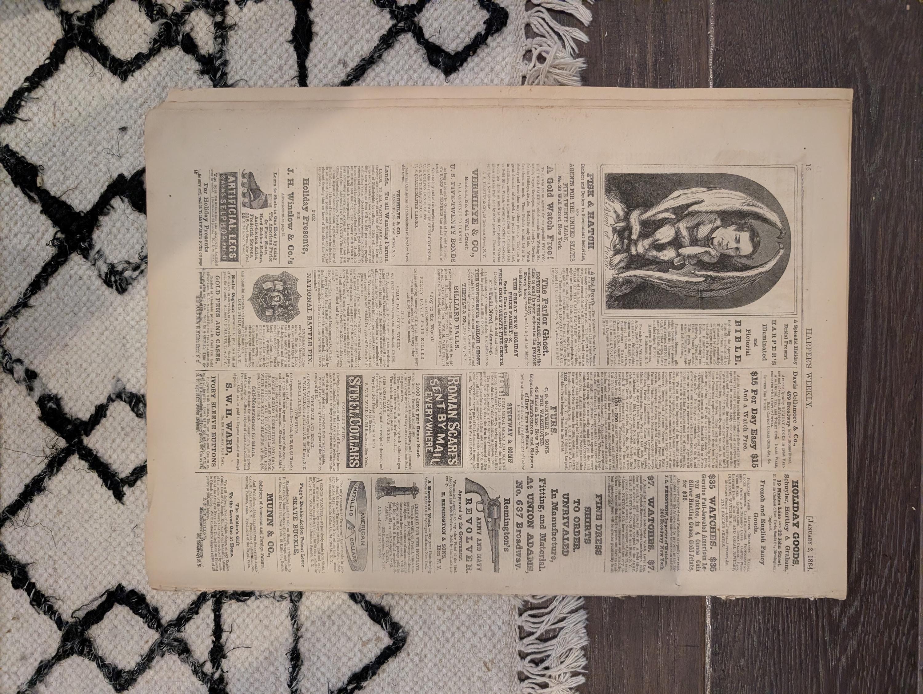 Harper's Weekly 1864 Thomas Nast New Year Jan 02 Monitor Weehawken