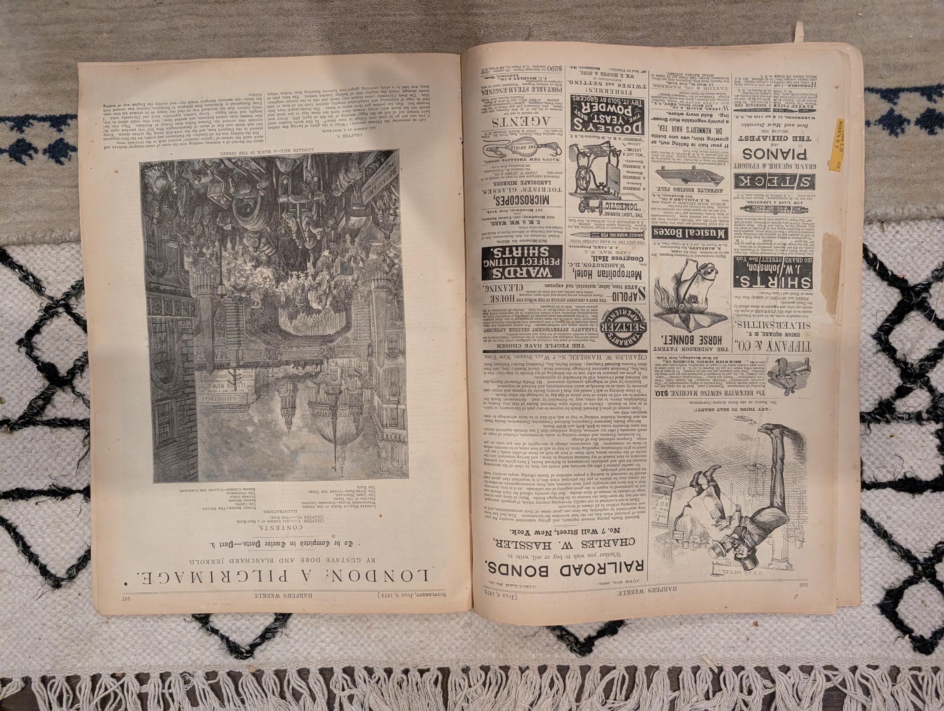 1872 Central Synagogue NYC Harper's Weekly July 06 Winslow Homer Making Hay