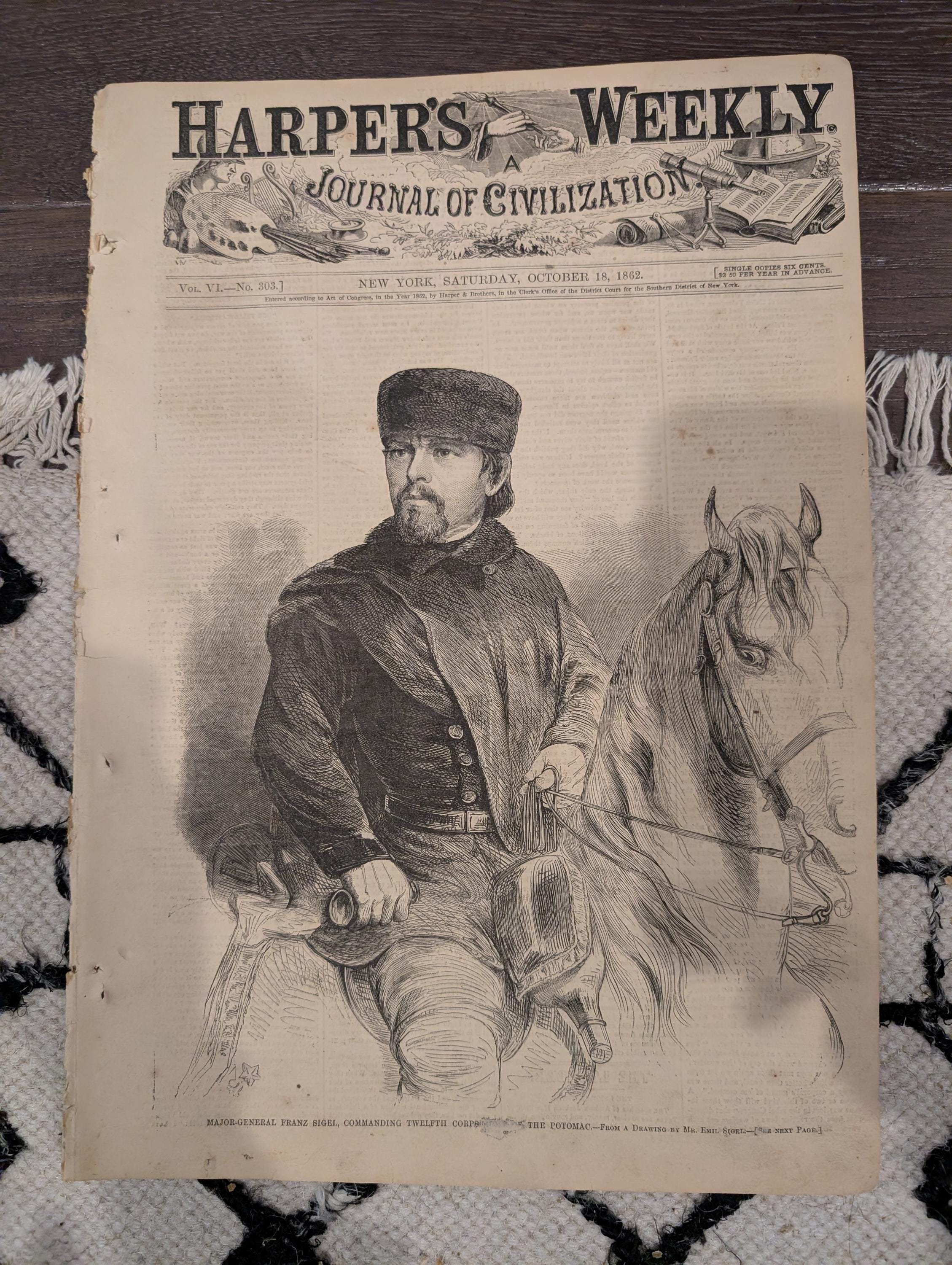 Harper’s Weekly – October 18, 1862 – Aftermath of Antietam • Franz Sigel Cover • Louisville & Tennessee Views • Prize Fleet