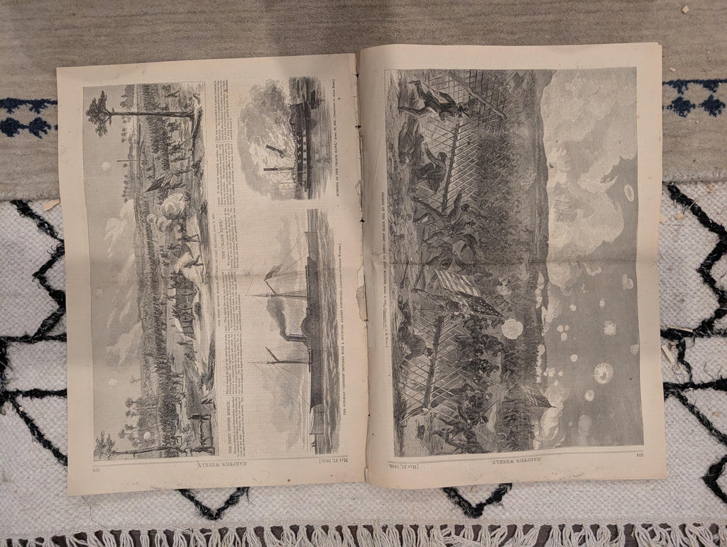 1865 Capture of Jeff Davis Harper's Weekly May 27 Lincoln Burial Springfield